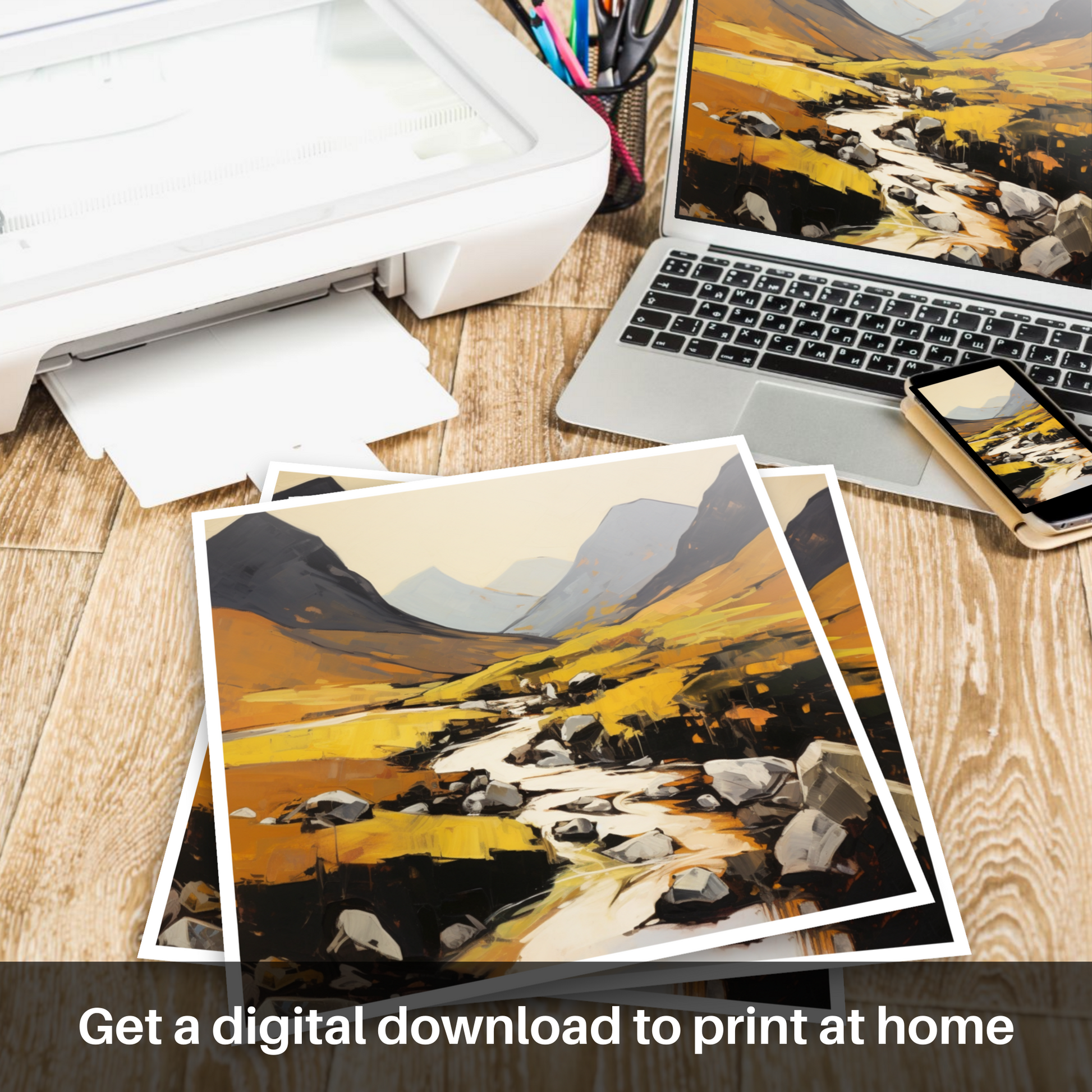 Downloadable and printable picture of Glen Rosa, Isle of Arran