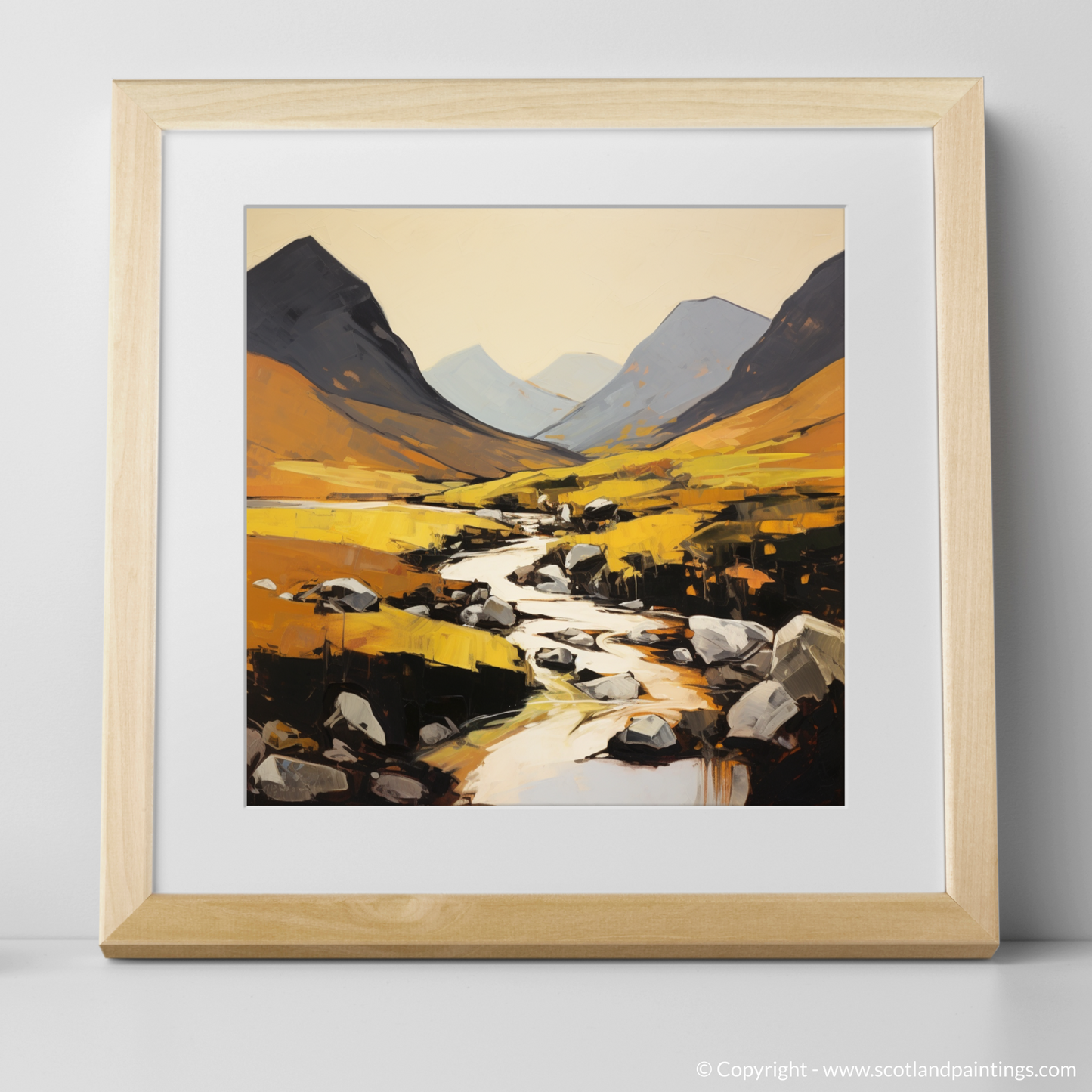 Art Print of Glen Rosa, Isle of Arran with a natural frame