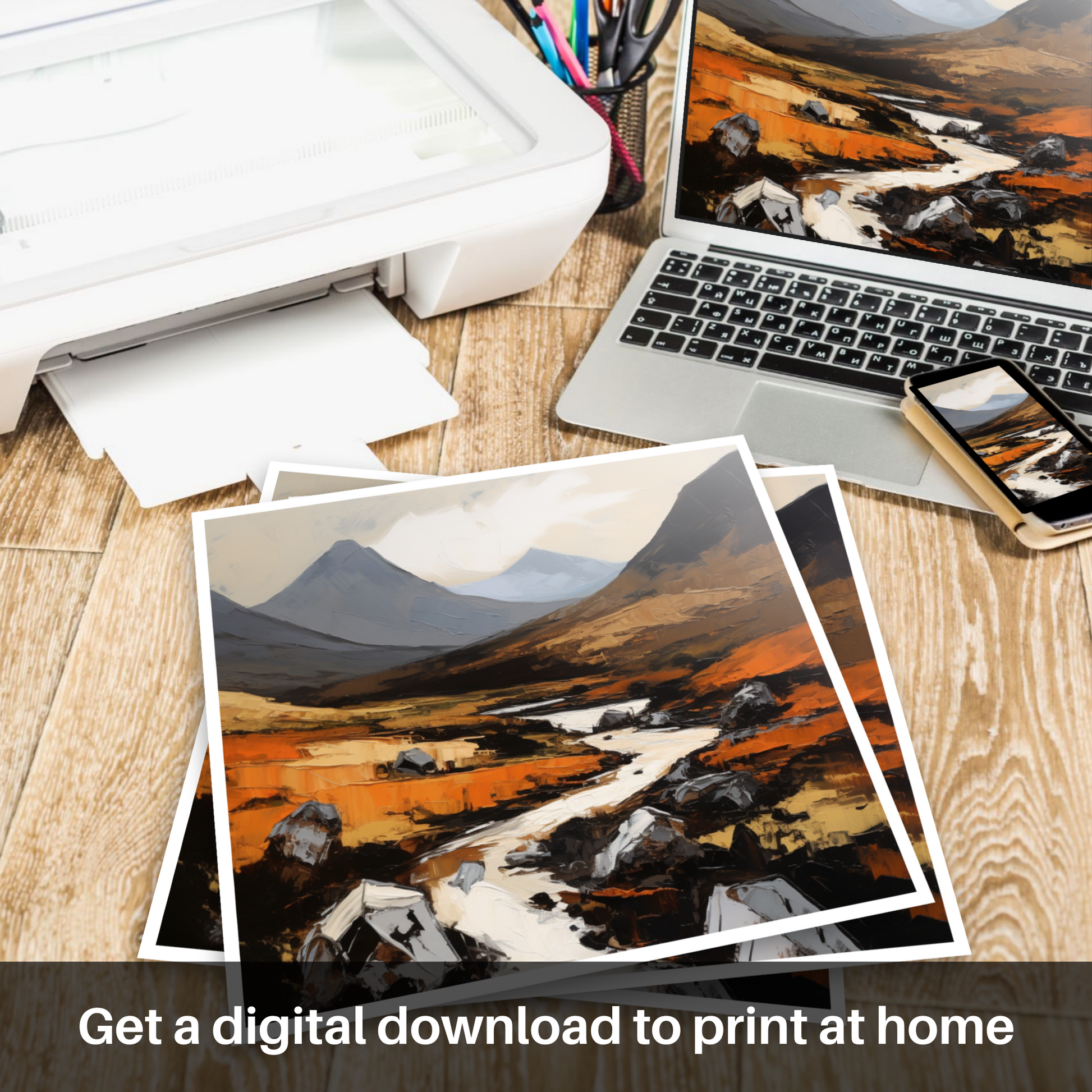 Downloadable and printable picture of Glen Rosa, Isle of Arran