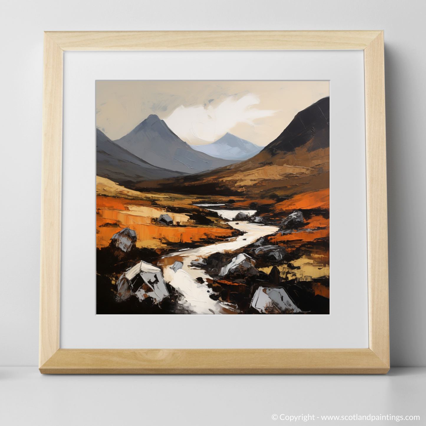 Art Print of Glen Rosa, Isle of Arran with a natural frame