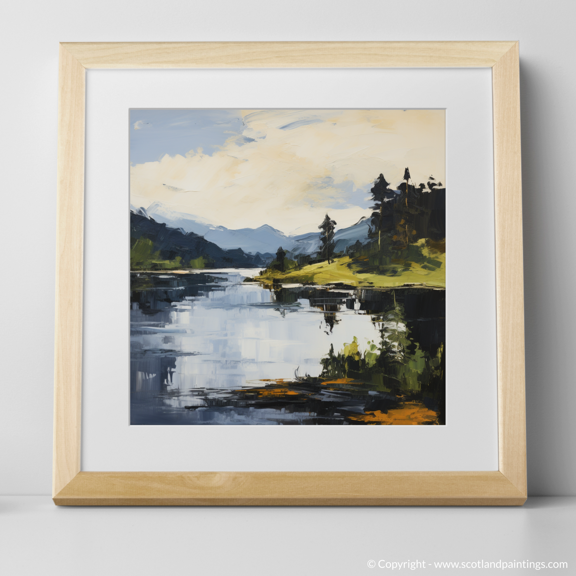 Art Print of Loch Ard, Stirling in summer with a natural frame