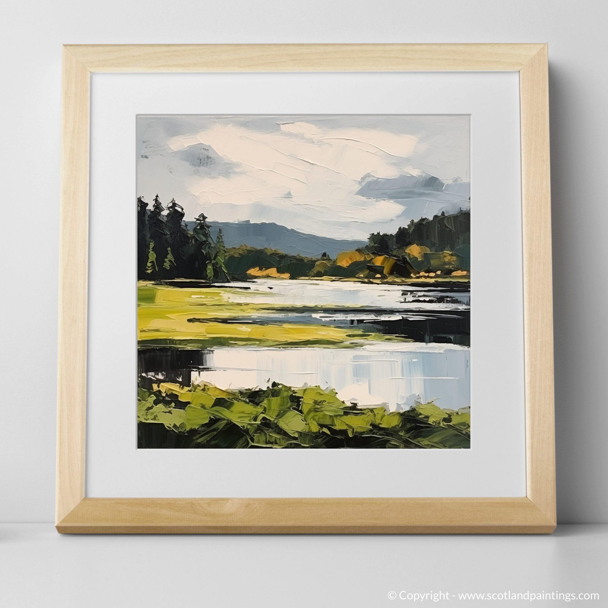 Art Print of Loch Ard, Stirling in summer with a natural frame