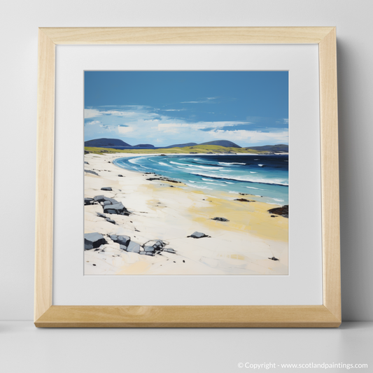 Art Print of Scarista Beach, Isle of Harris in summer with a natural frame