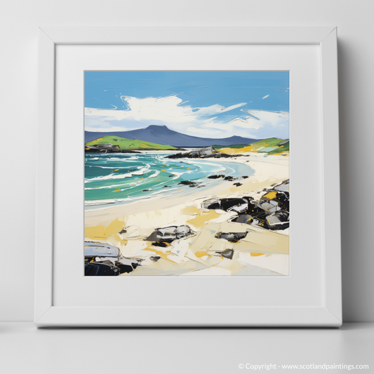 Art Print of Scarista Beach, Isle of Harris in summer with a white frame