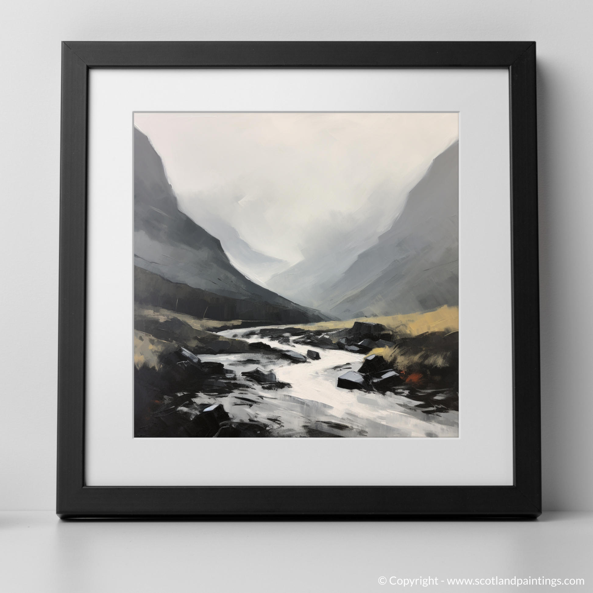 Art Print of Rolling fog in Glencoe with a black frame