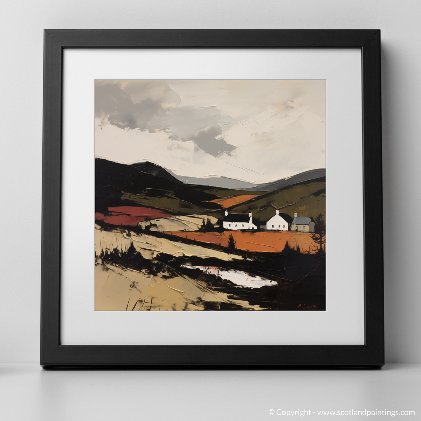 Painting and Art Print of Glenlivet, Moray. Glenlivet's Rugged Majesty: An Expressionist Homage to the Scottish Highlands.