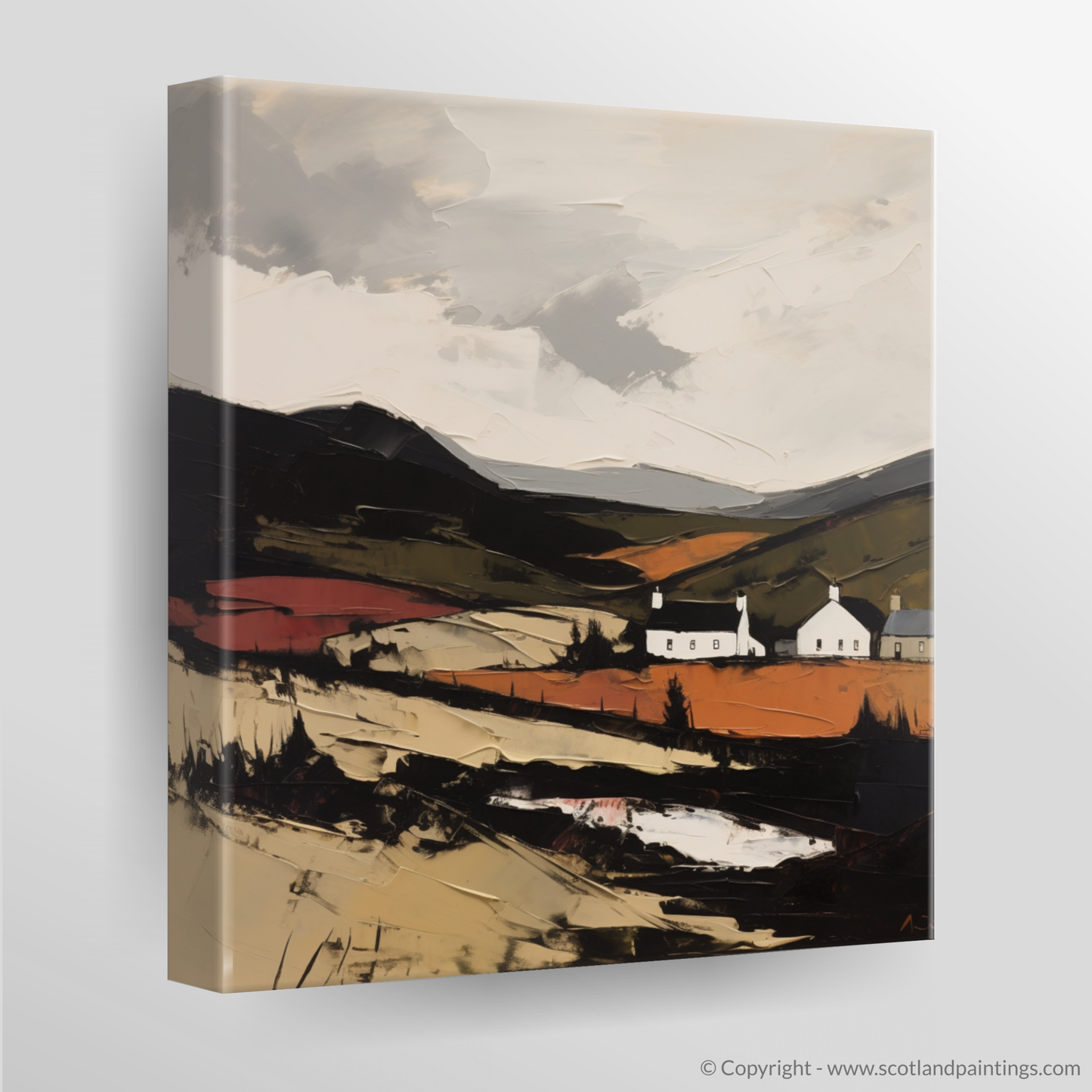 Painting and Art Print of Glenlivet, Moray. Glenlivet's Rugged Majesty: An Expressionist Homage to the Scottish Highlands.