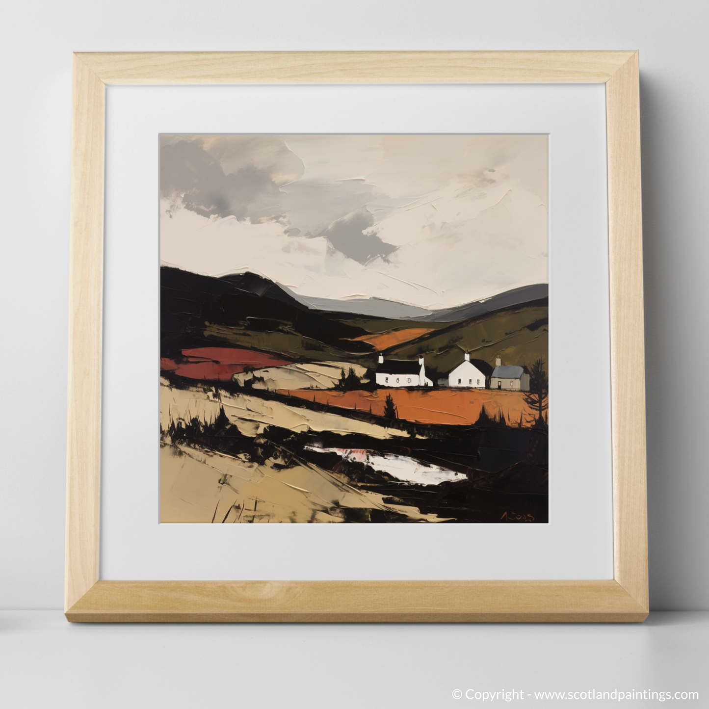 Painting and Art Print of Glenlivet, Moray. Glenlivet's Rugged Majesty: An Expressionist Homage to the Scottish Highlands.