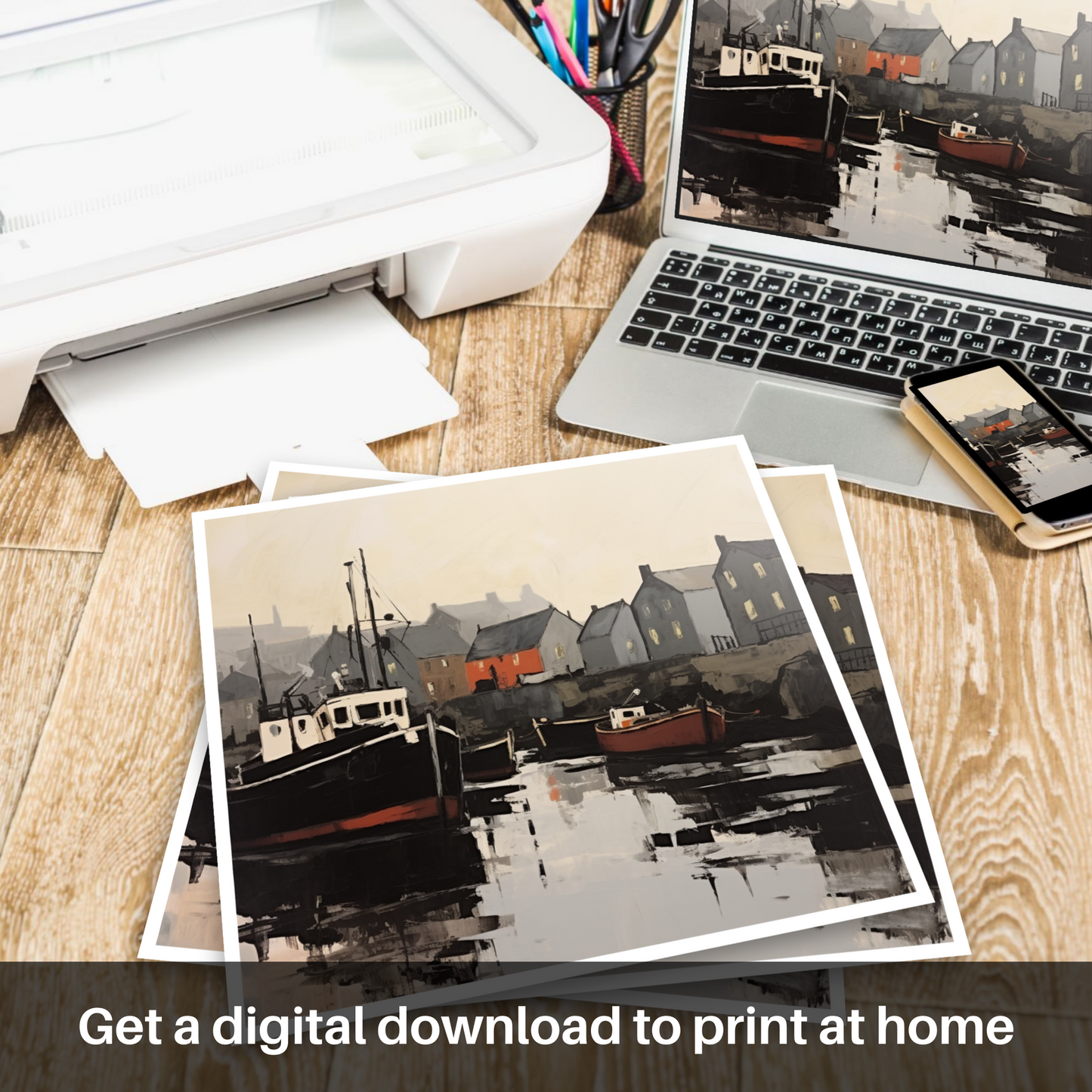 Downloadable and printable picture of Stornoway Harbour