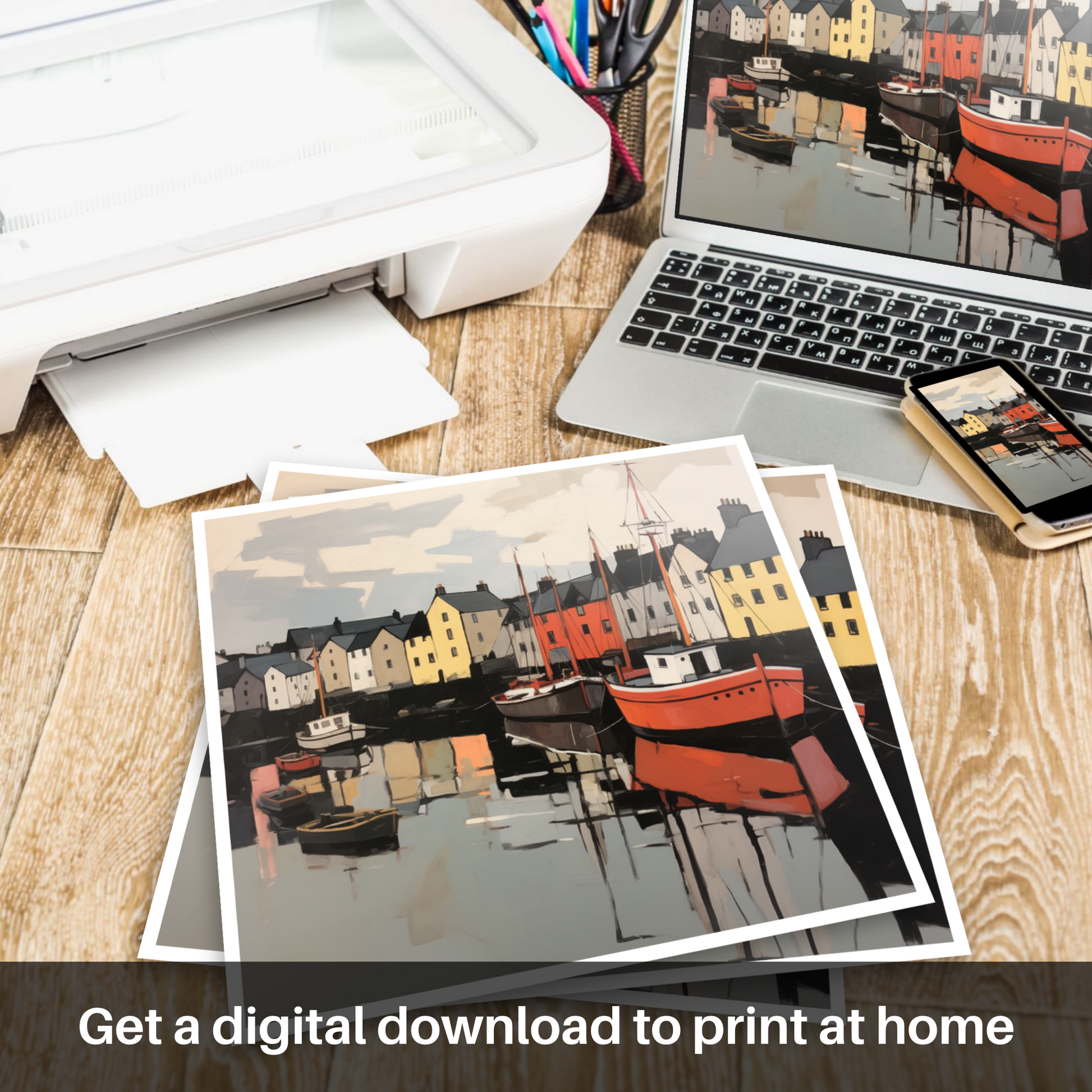 Downloadable and printable picture of Stornoway Harbour