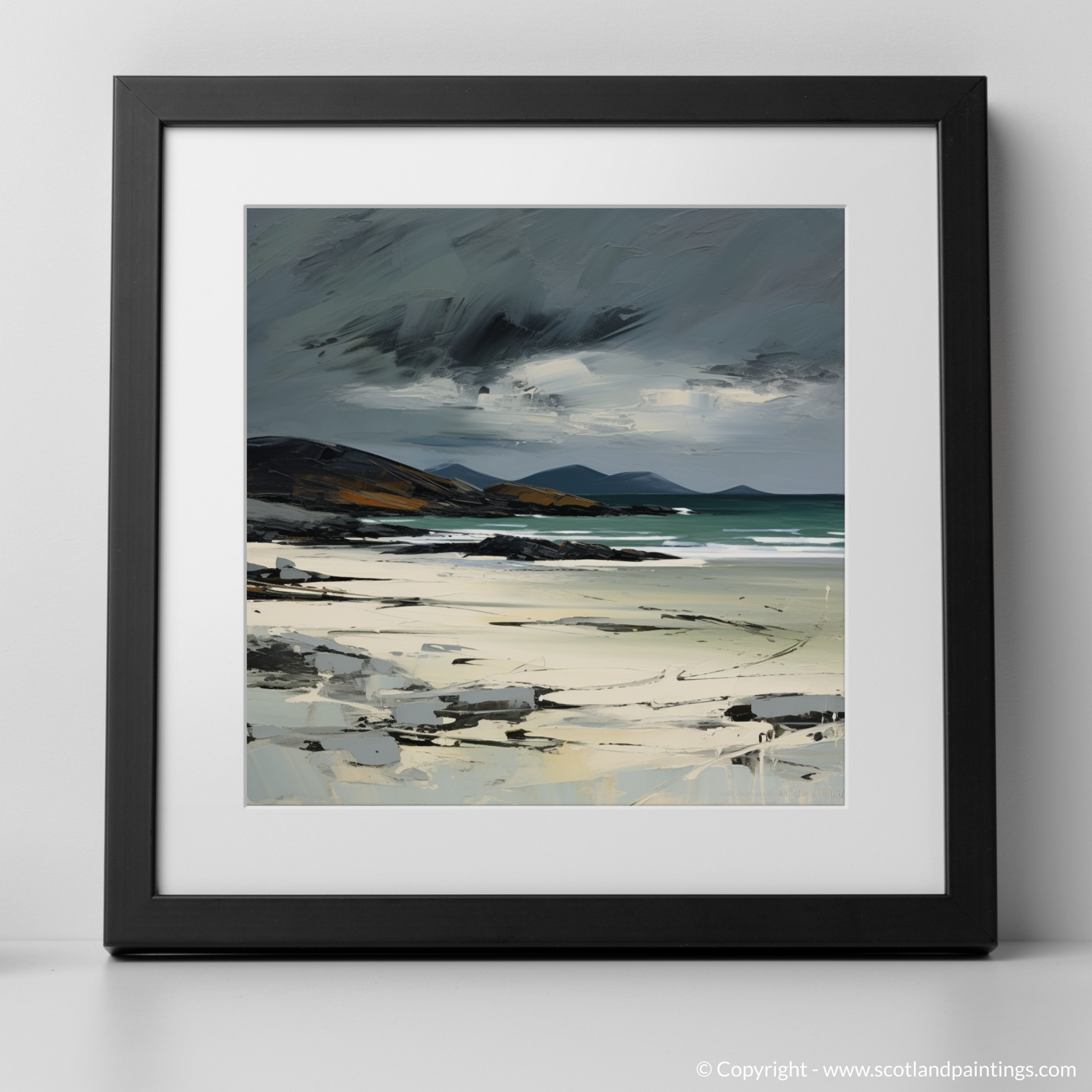 Art Print of Traigh Mhor, Isle of Barra with a black frame