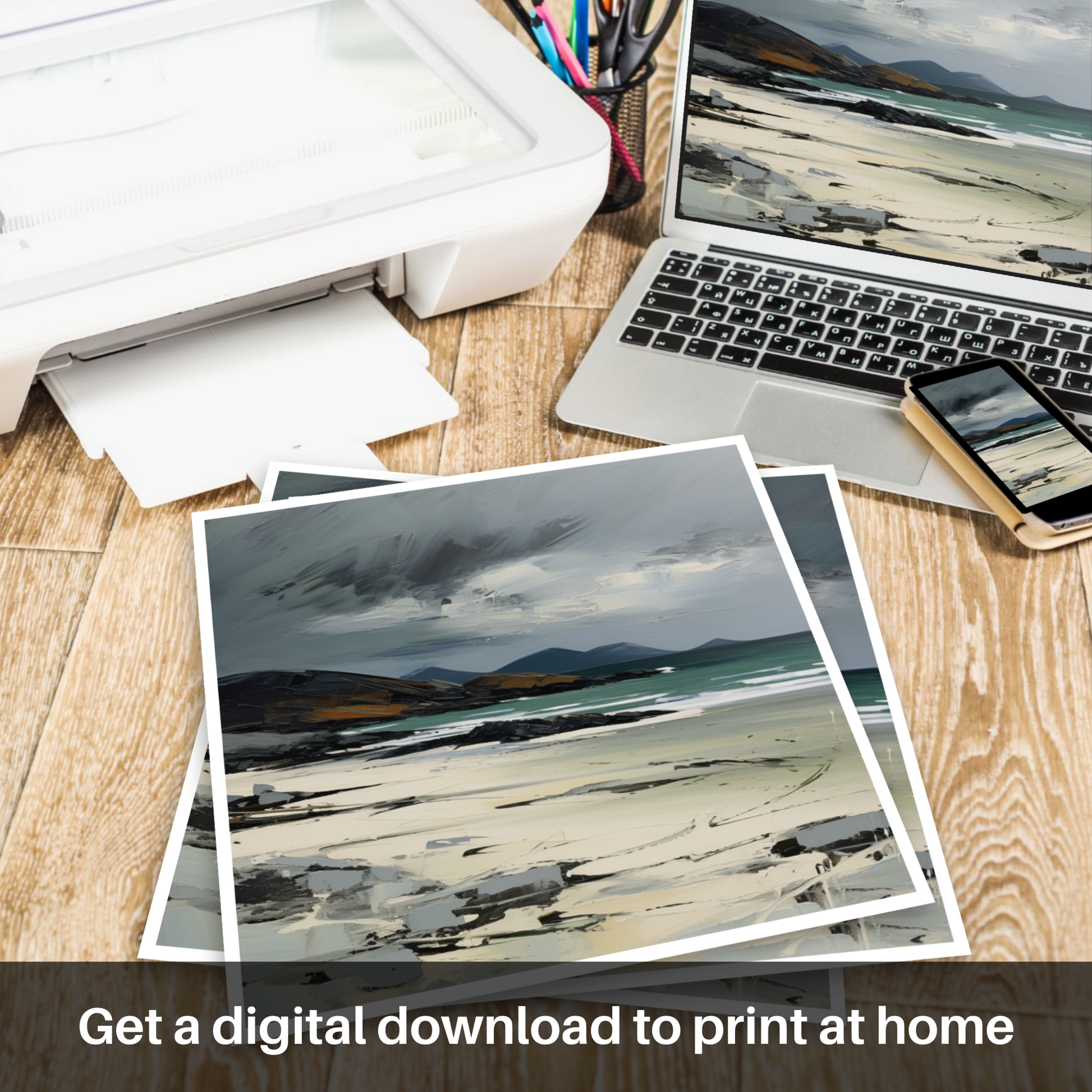 Downloadable and printable picture of Traigh Mhor, Isle of Barra