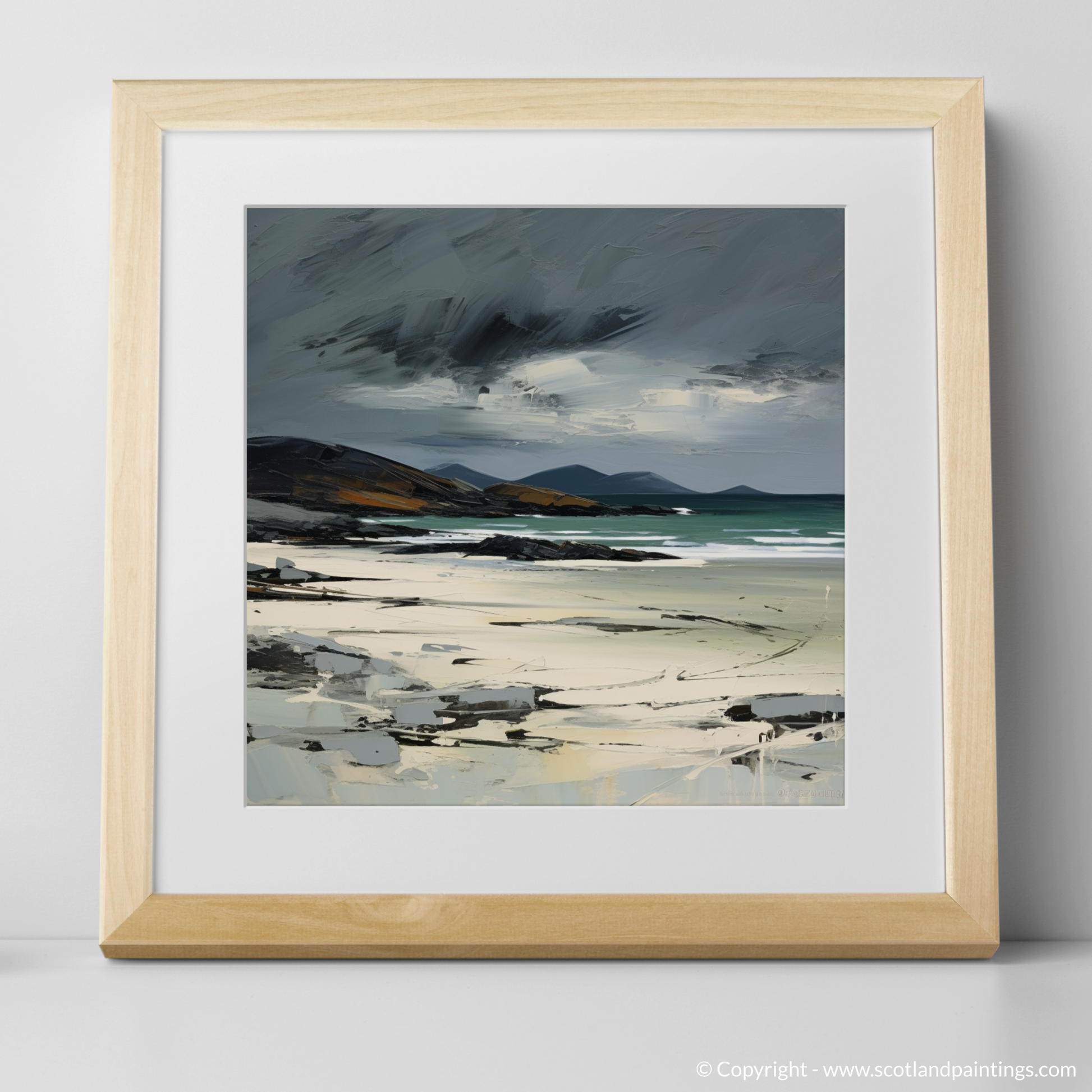 Art Print of Traigh Mhor, Isle of Barra with a natural frame