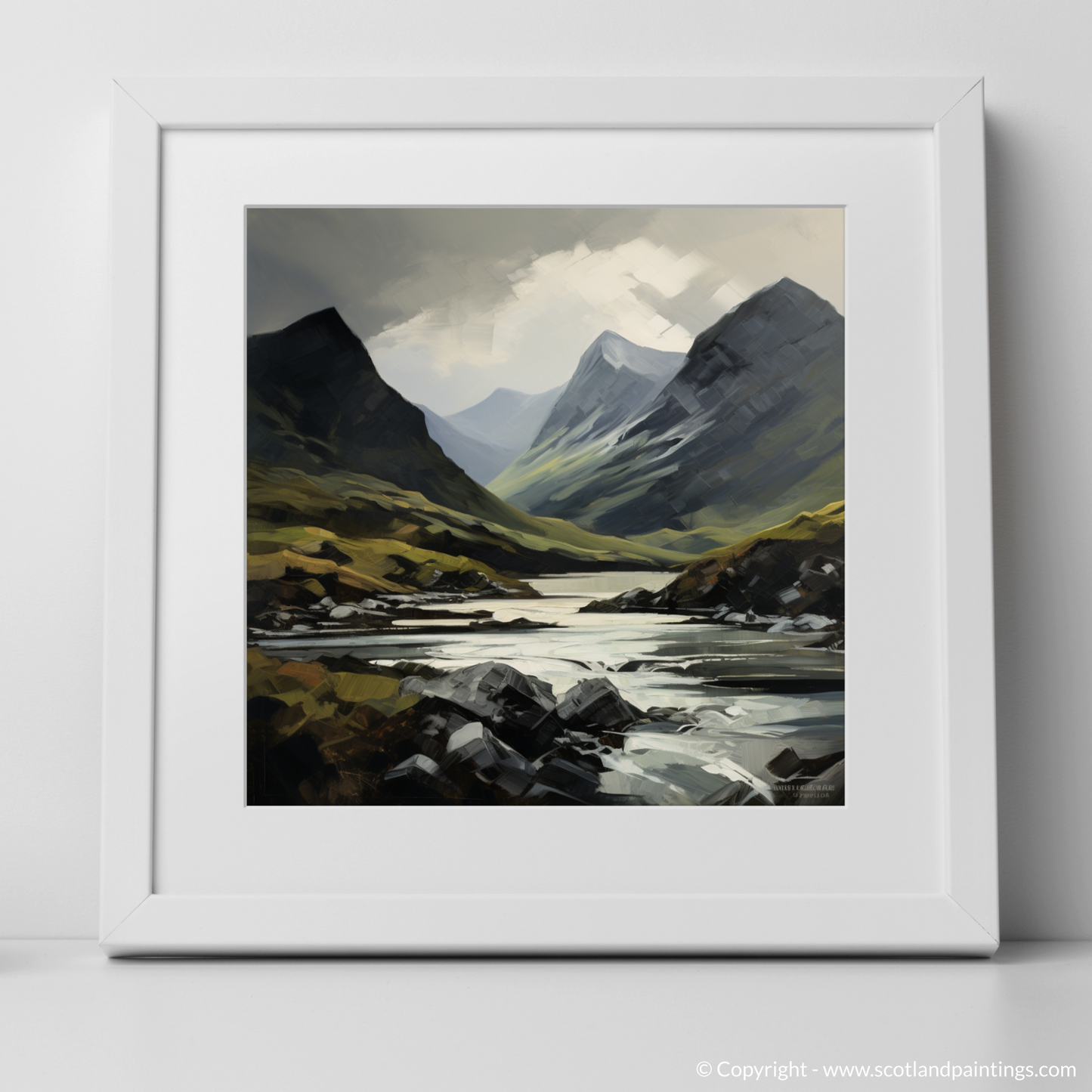 Art Print of Liathach, Wester Ross with a white frame