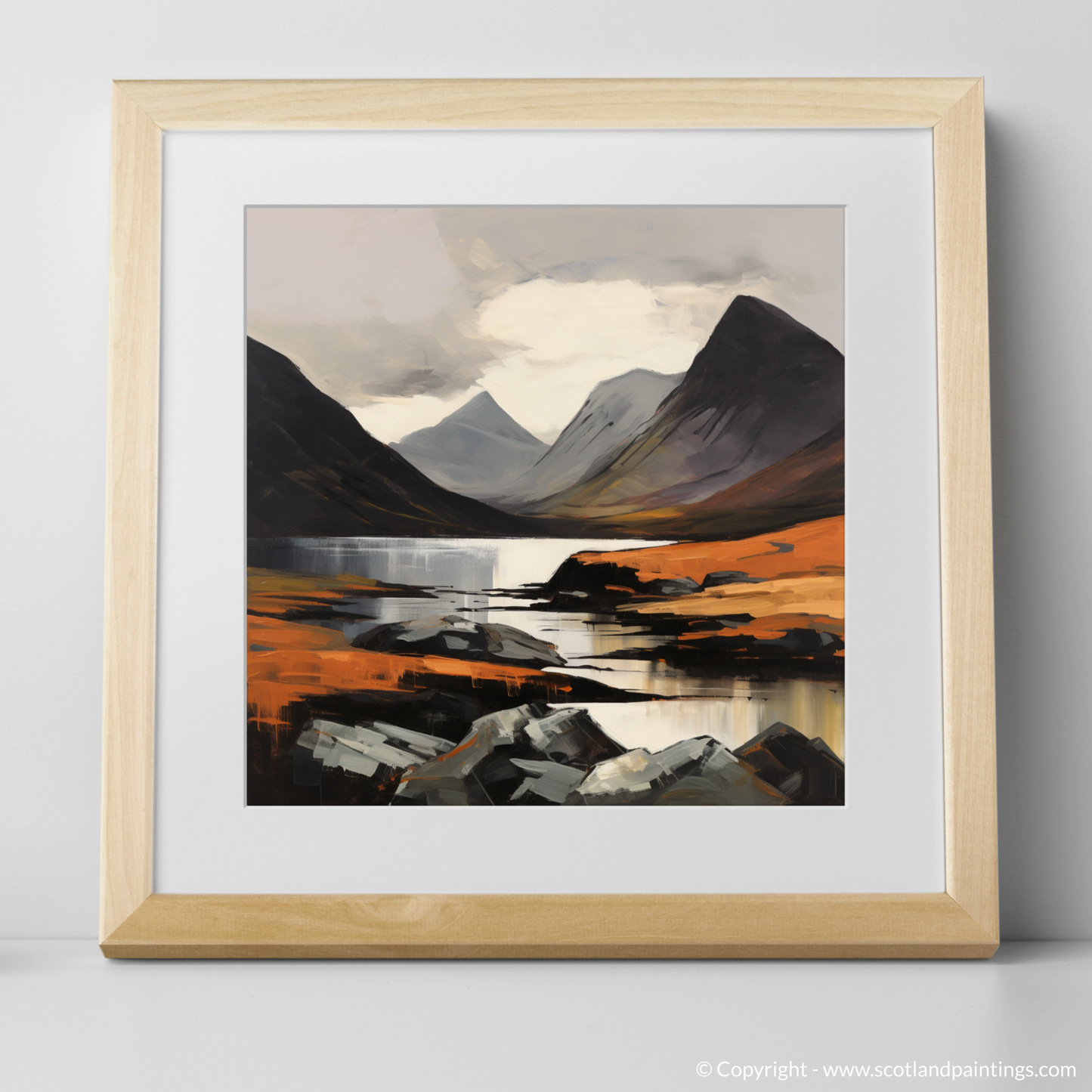 Art Print of Liathach, Wester Ross with a natural frame