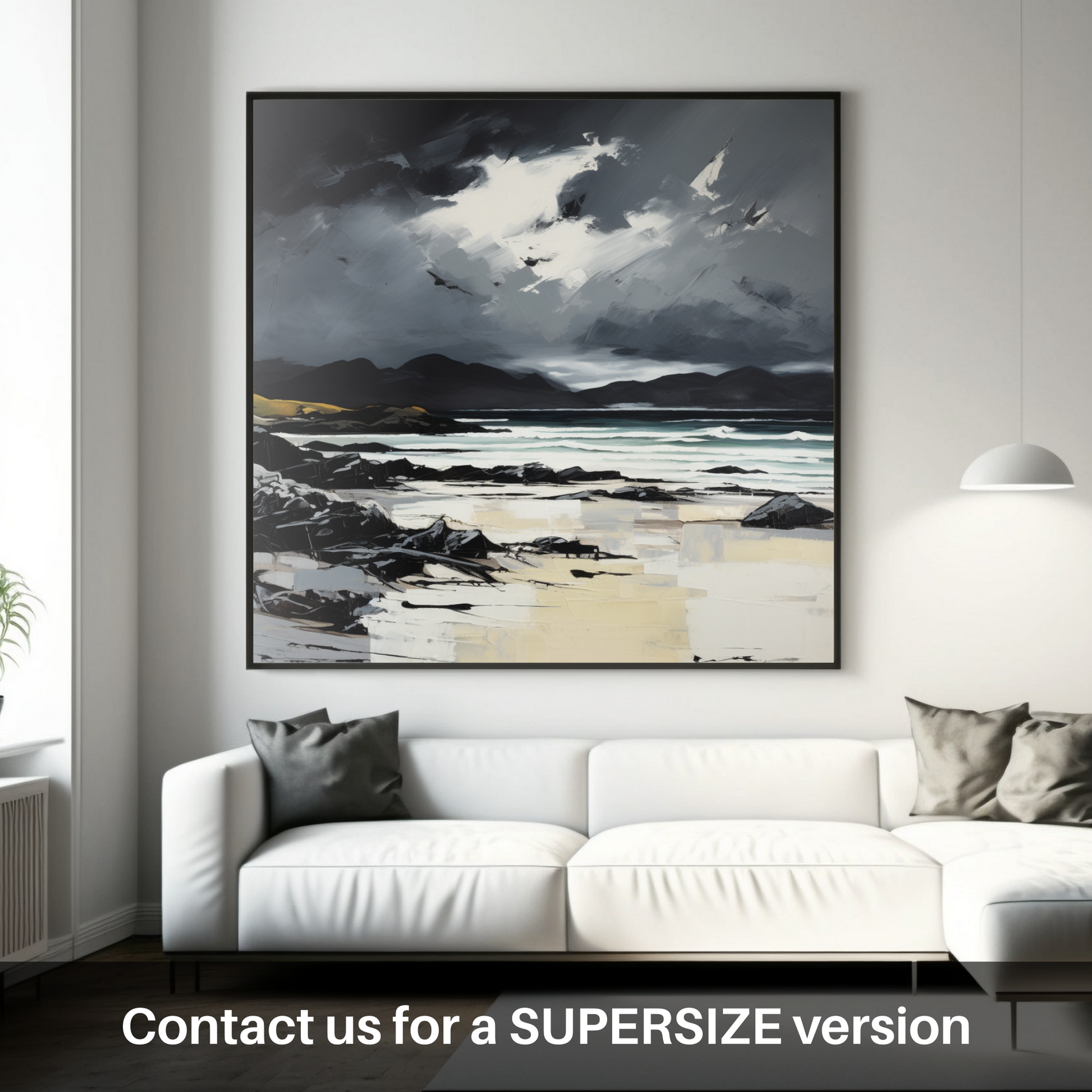 Huge supersize print of Camusdarach Beach with a stormy sky