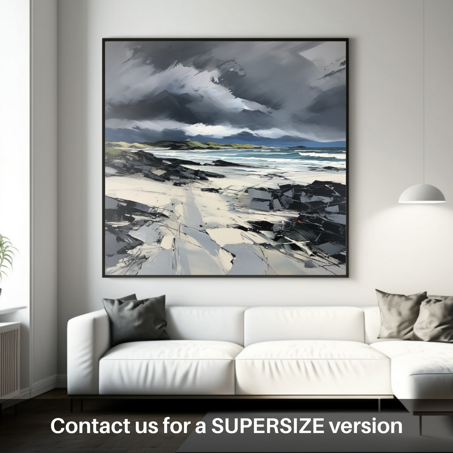 Huge supersize print of Camusdarach Beach with a stormy sky