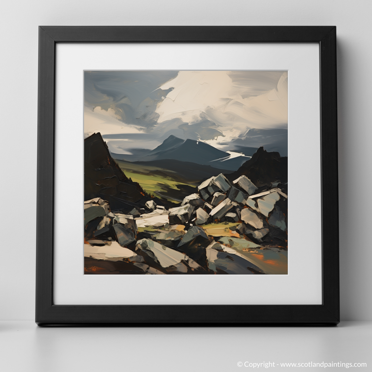 Art Print of Cairn Gorm with a black frame