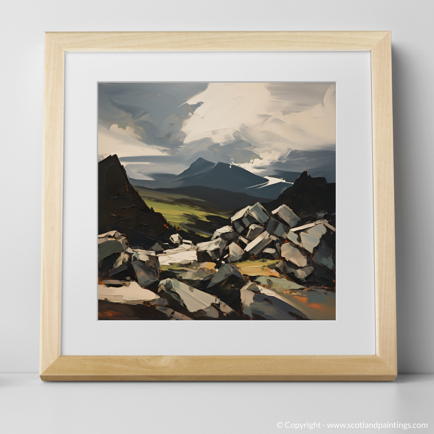 Art Print of Cairn Gorm with a natural frame