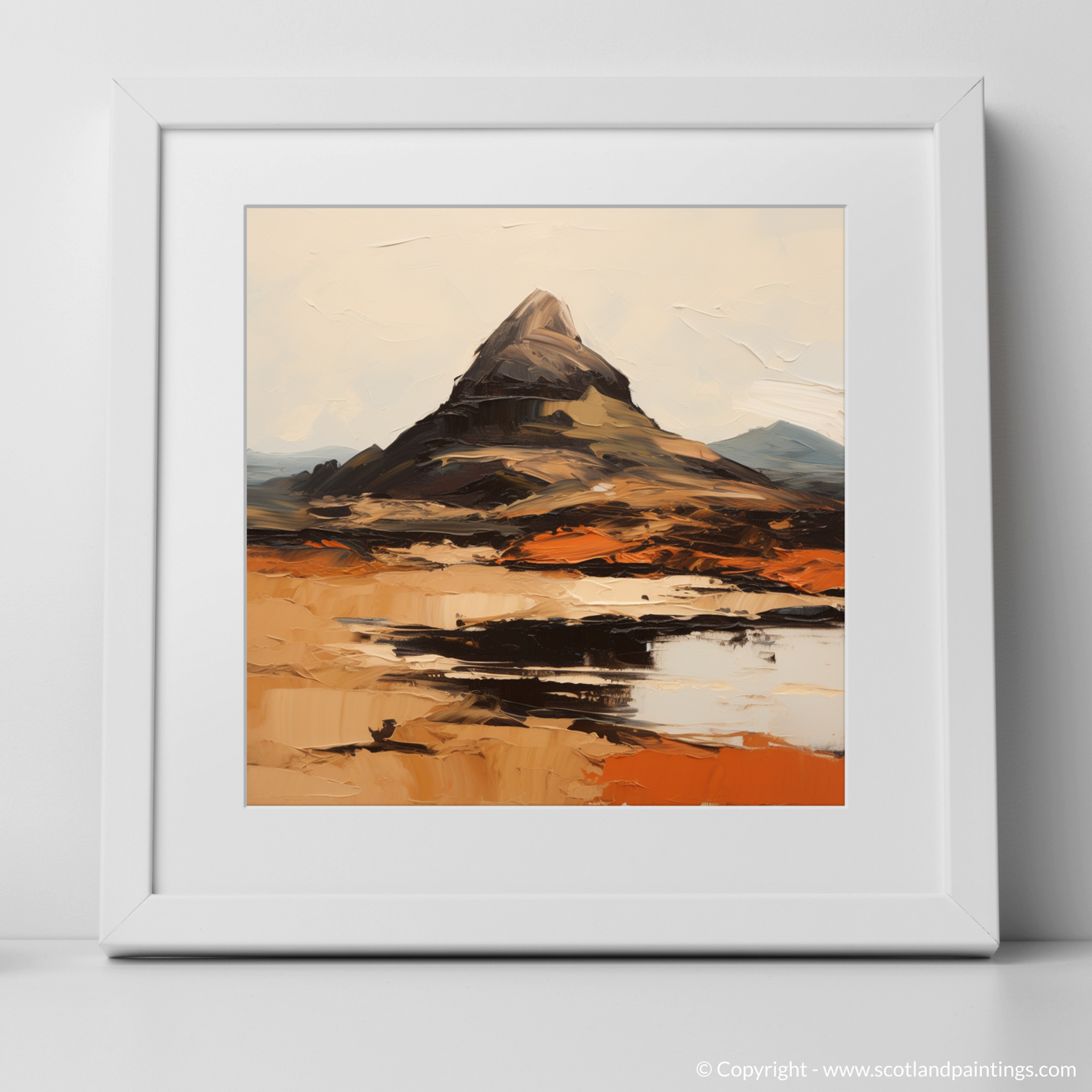 Art Print of Suilven, Sutherland with a white frame