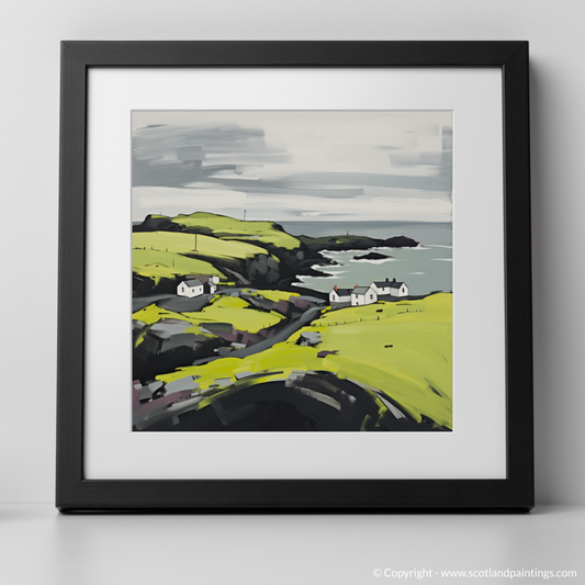 Art Print of Shetland, North of mainland Scotland with a black frame