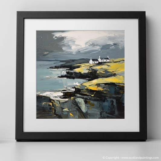 Painting and Art Print of Shetland, North of mainland Scotland. Shetland's Rugged Majesty: An Expressionist Homage.