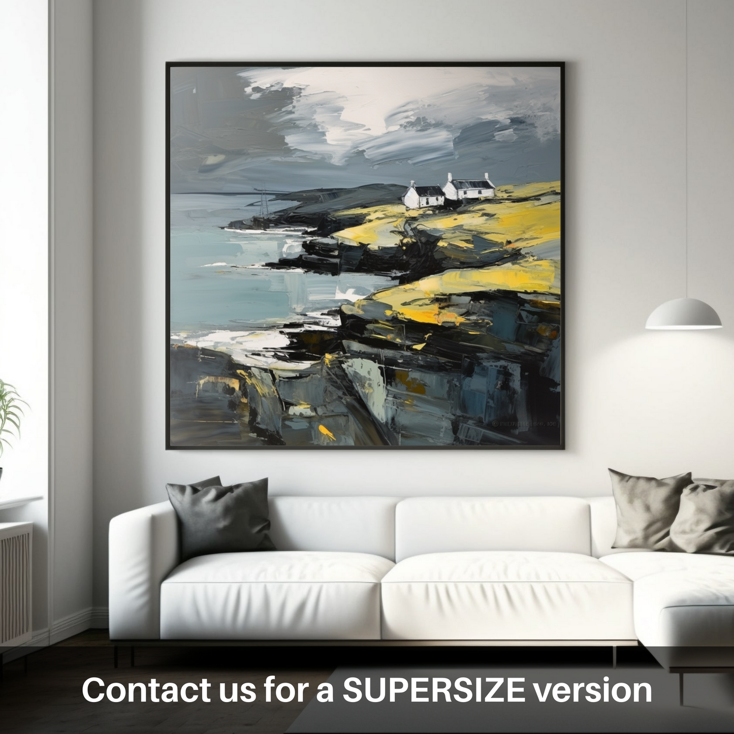 Painting and Art Print of Shetland, North of mainland Scotland. Shetland's Rugged Majesty: An Expressionist Homage.