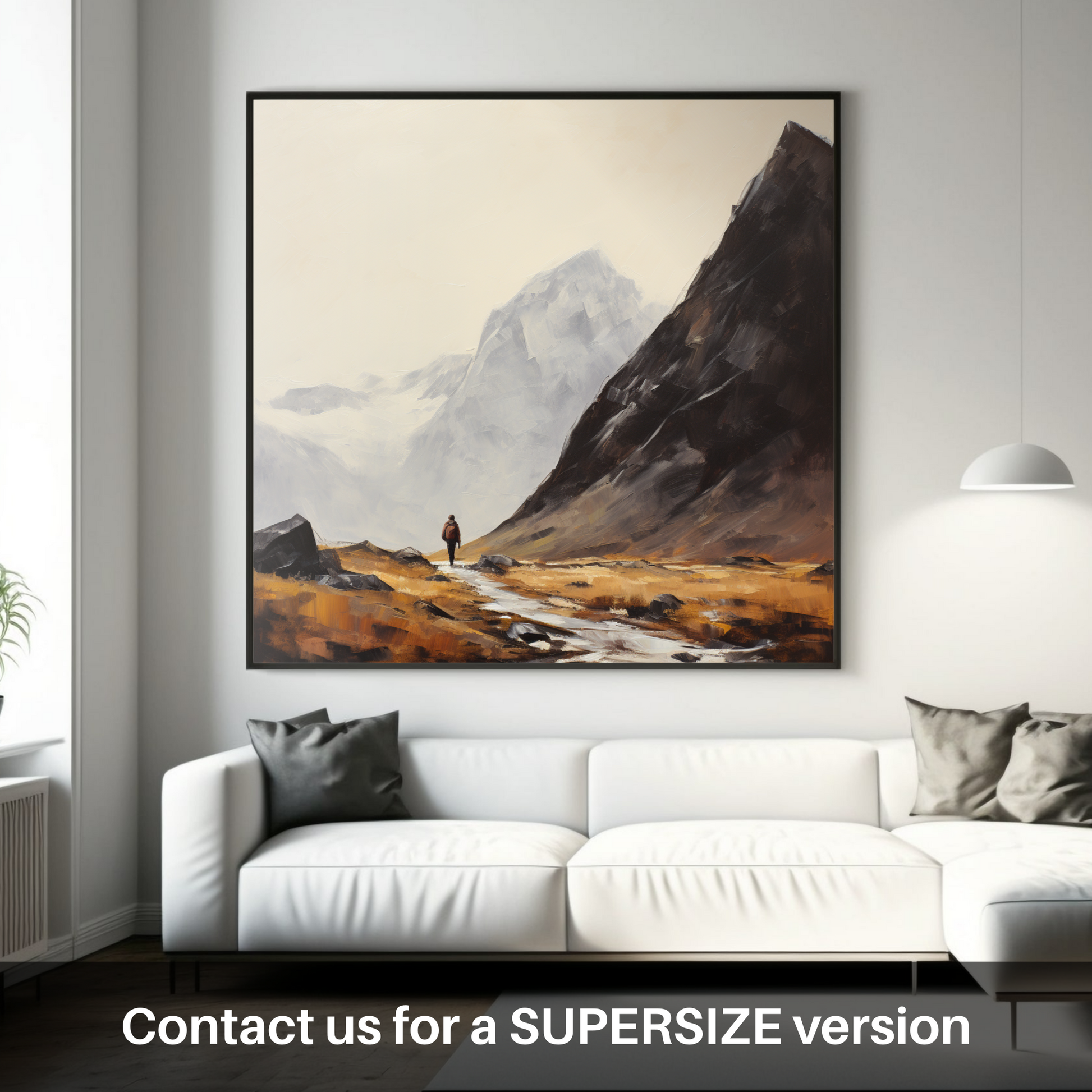 Huge supersize print of A lone hiker in Glencoe