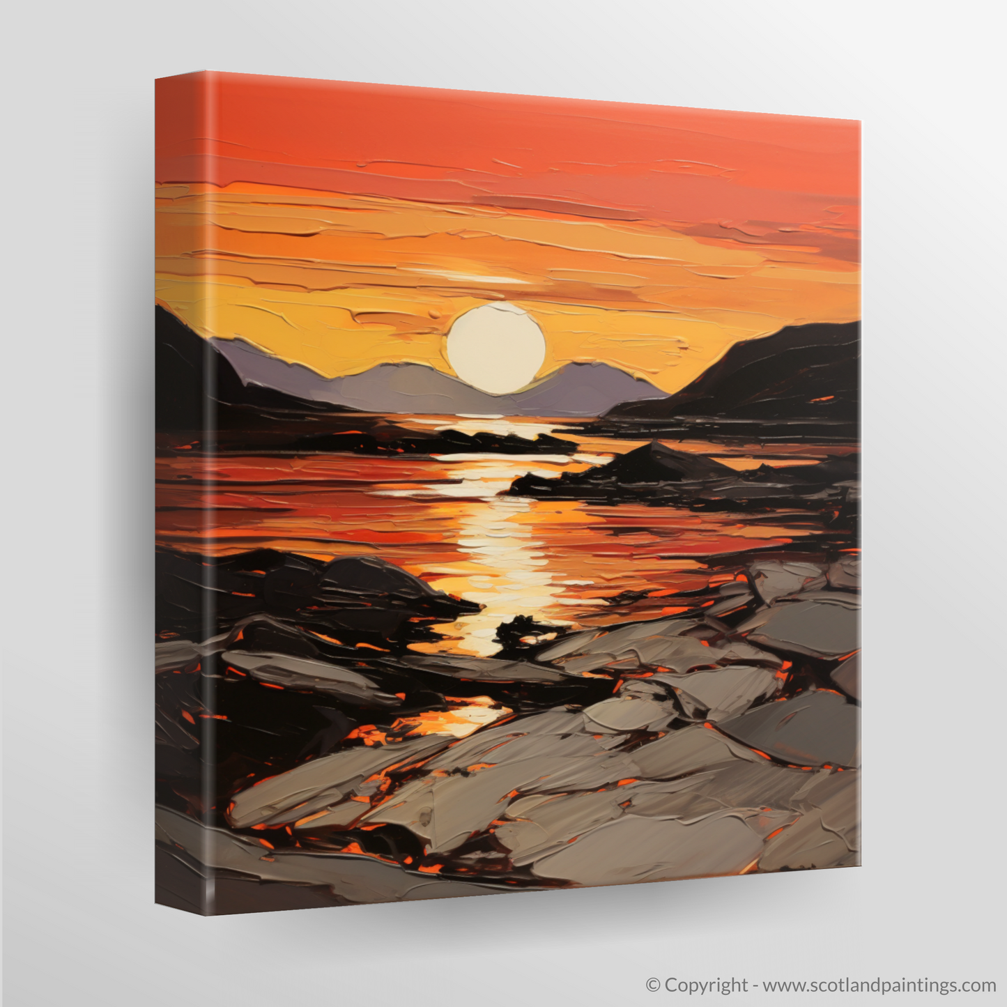 Canvas Print of Langamull Bay at sunset