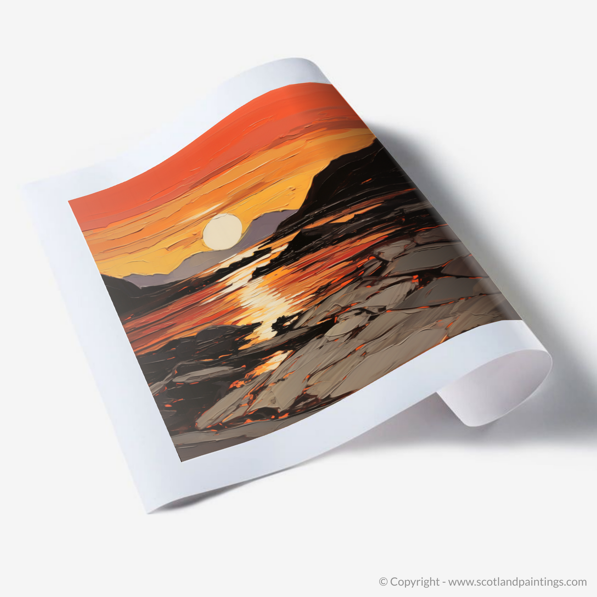 Art Print of Langamull Bay at sunset