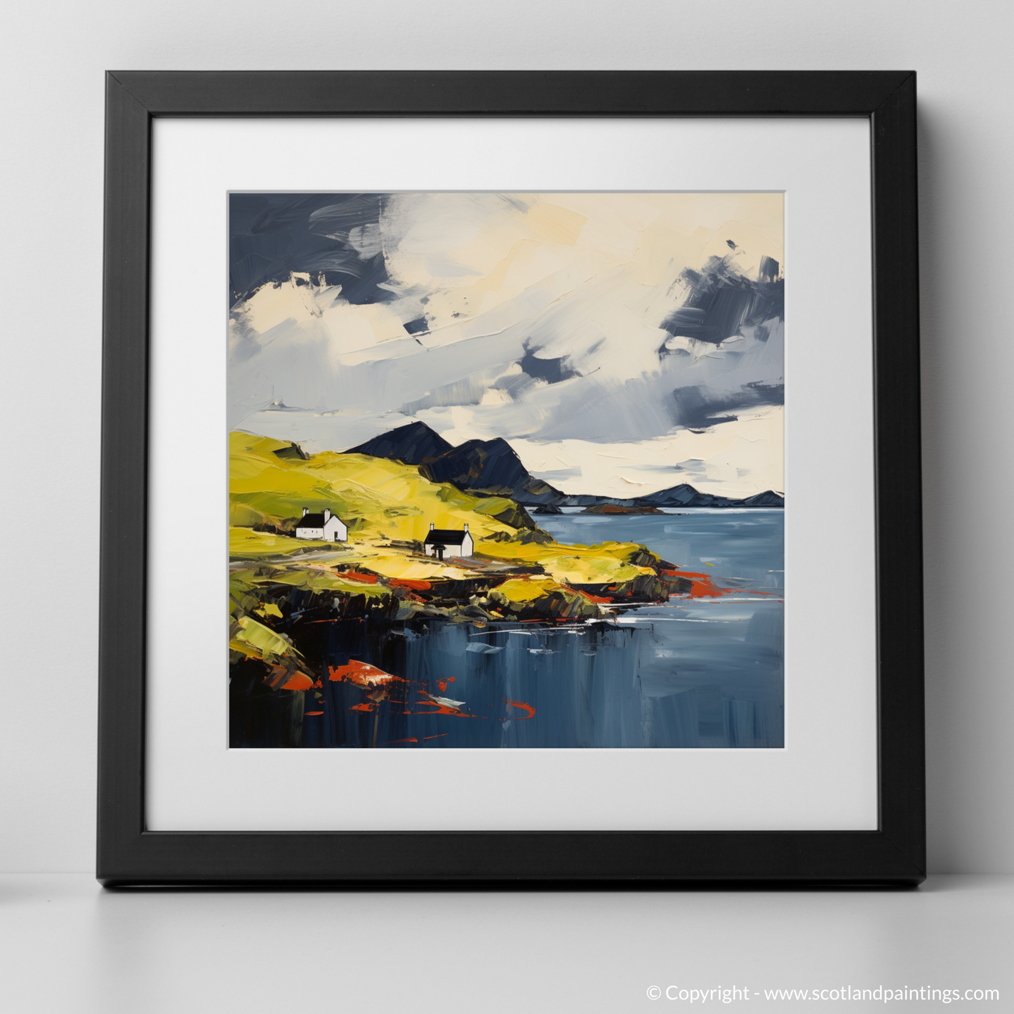 Art Print of Isle of Raasay, Inner Hebrides in summer with a black frame