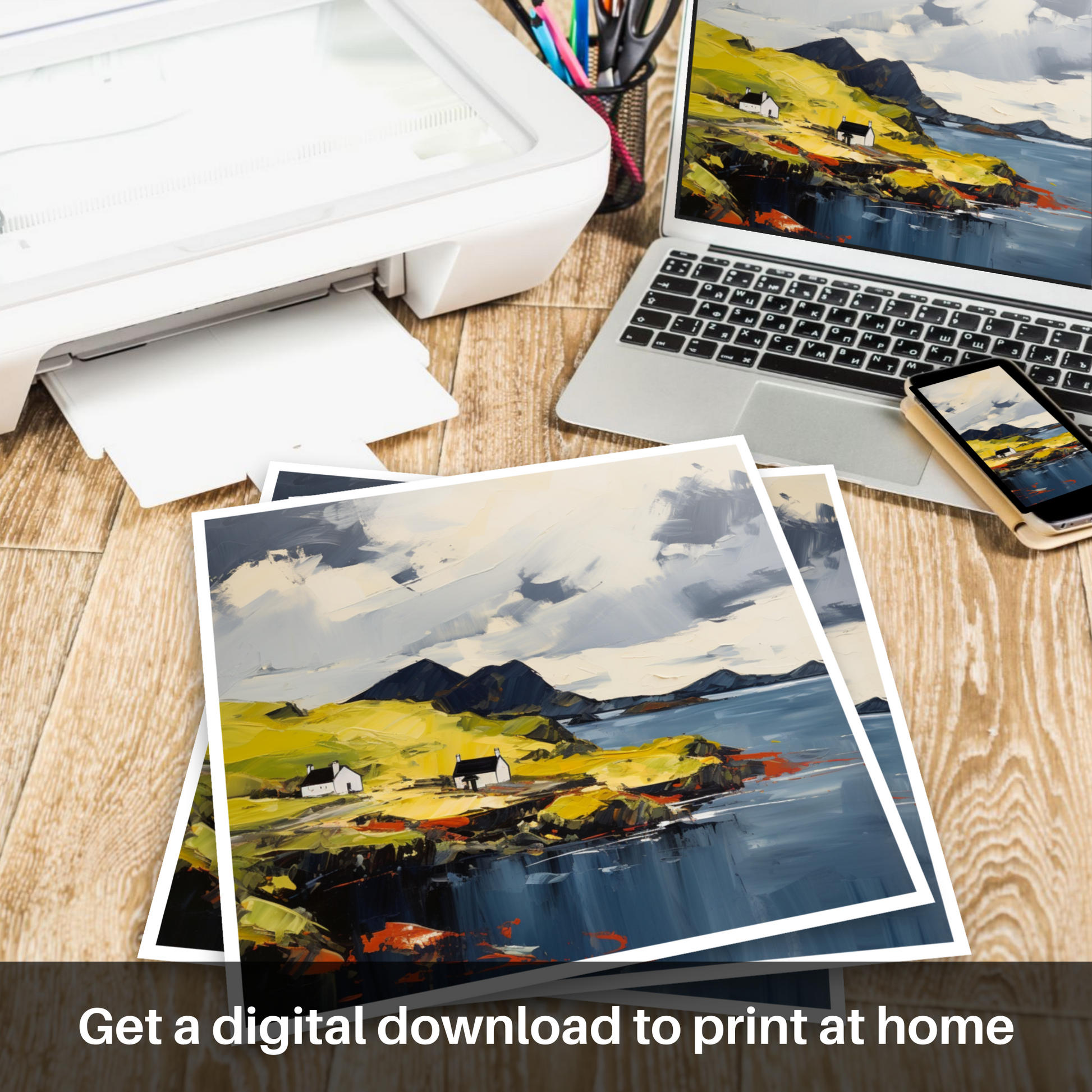 Downloadable and printable picture of Isle of Raasay, Inner Hebrides in summer