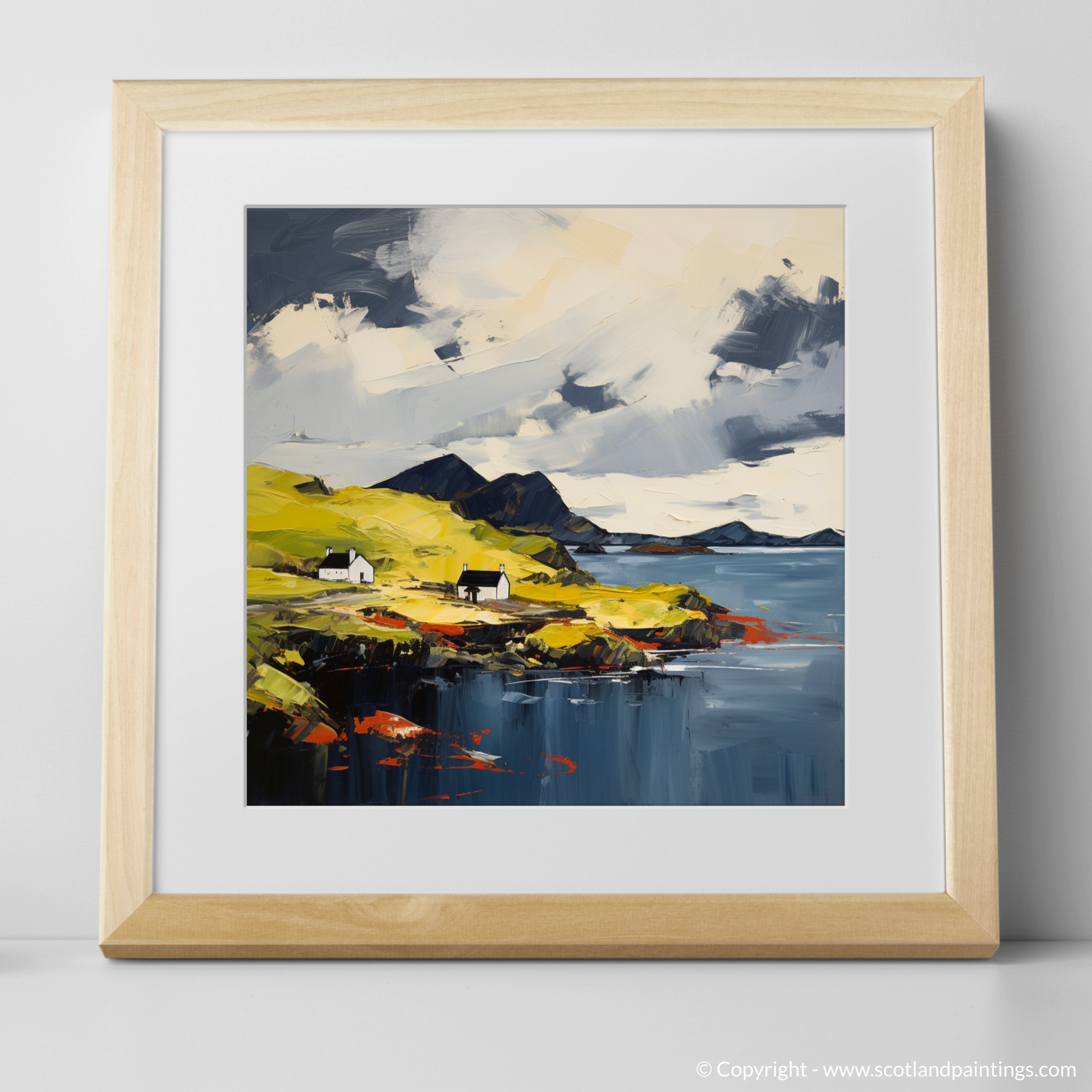 Art Print of Isle of Raasay, Inner Hebrides in summer with a natural frame