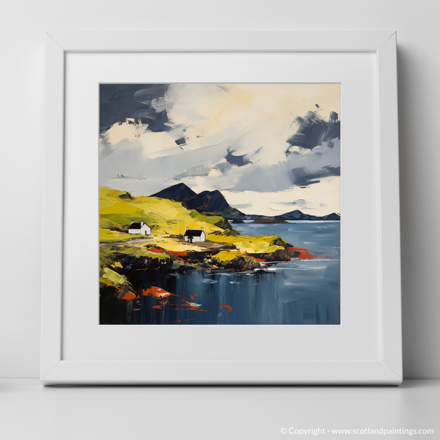 Art Print of Isle of Raasay, Inner Hebrides in summer with a white frame