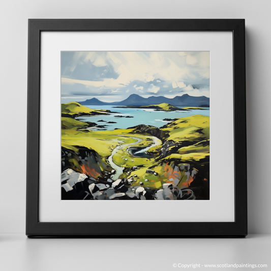 Art Print of Isle of Raasay, Inner Hebrides in summer with a black frame