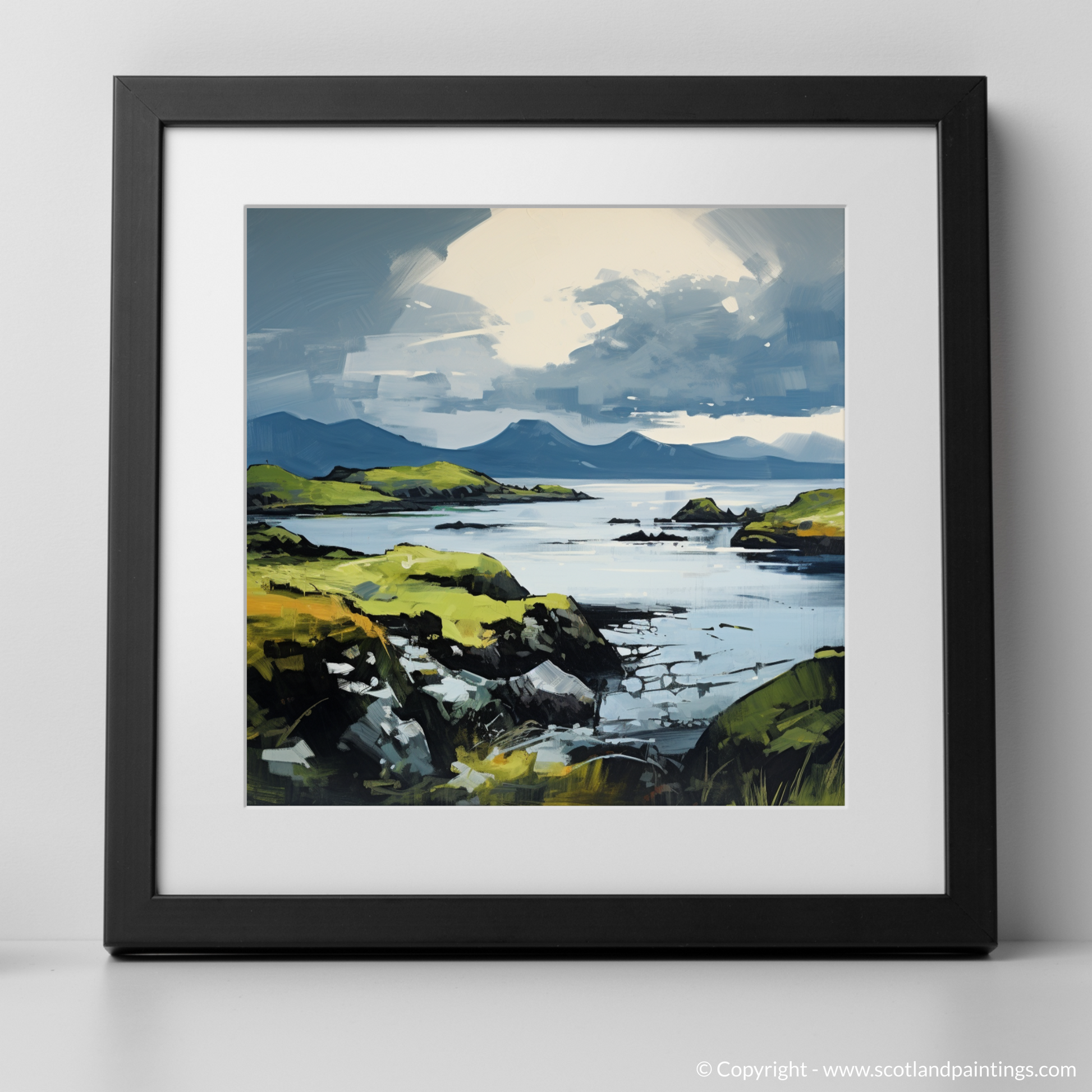 Art Print of Isle of Raasay, Inner Hebrides in summer with a black frame