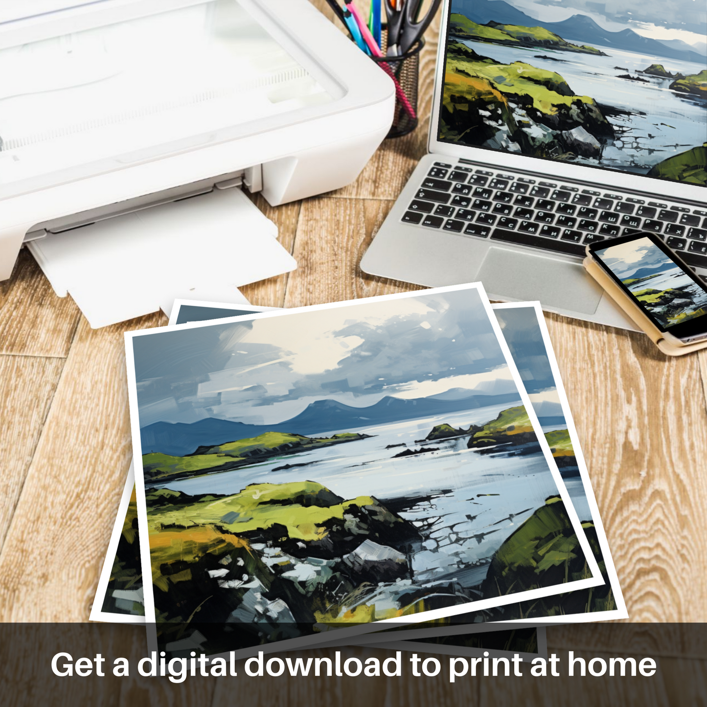 Downloadable and printable picture of Isle of Raasay, Inner Hebrides in summer