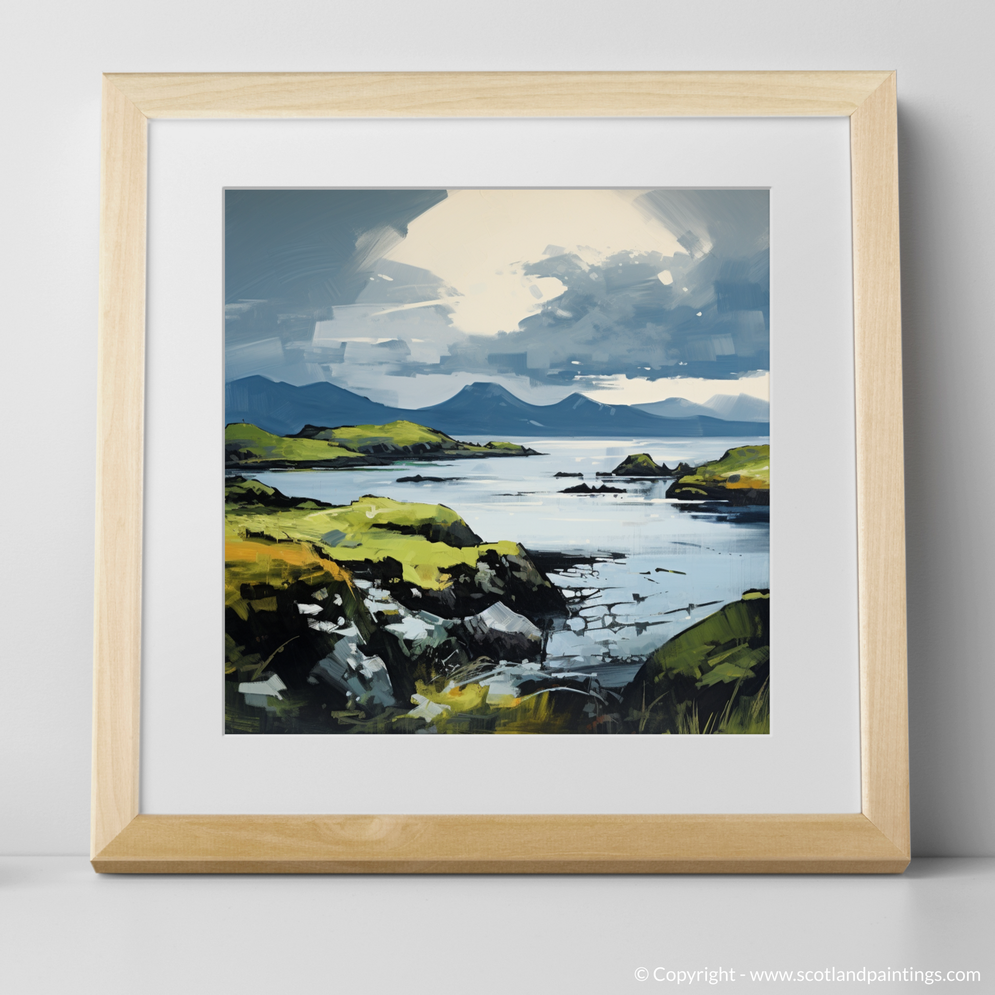 Art Print of Isle of Raasay, Inner Hebrides in summer with a natural frame