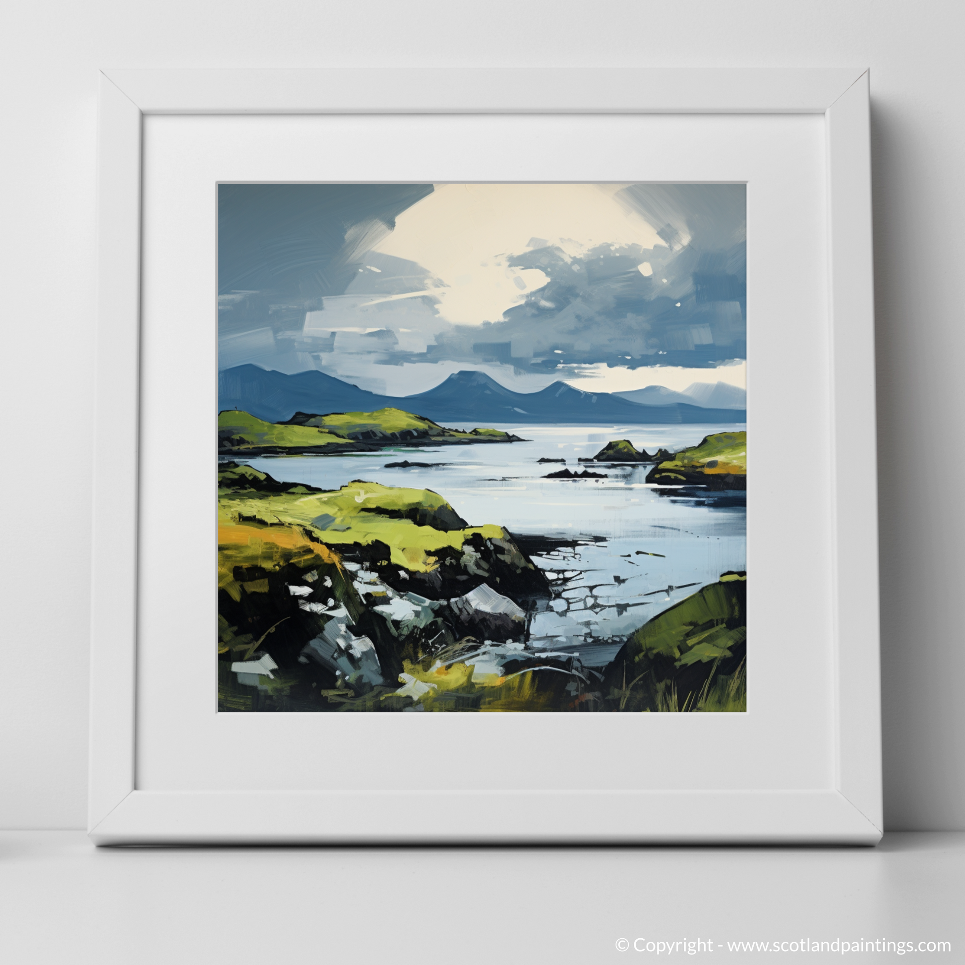 Art Print of Isle of Raasay, Inner Hebrides in summer with a white frame