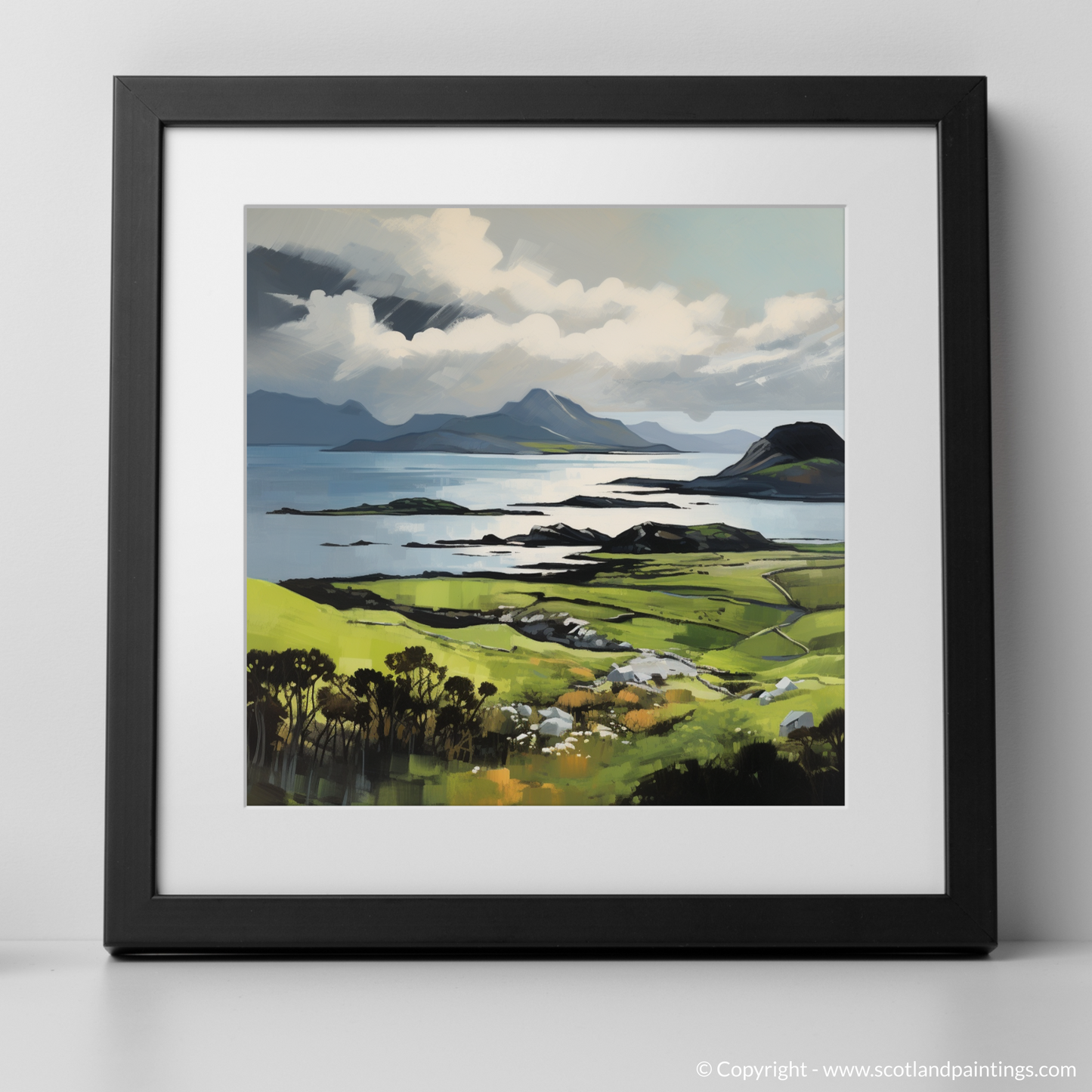 Painting and Art Print of Isle of Raasay, Inner Hebrides in summer. Summer Splendour of Raasay: An Expressionist Ode to the Inner Hebrides.