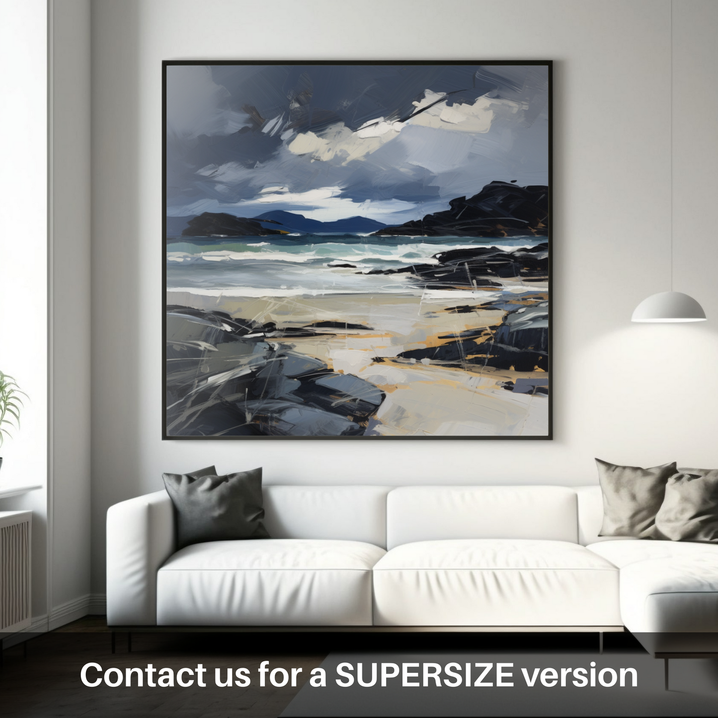 Huge supersize print of Mellon Udrigle Beach with a stormy sky