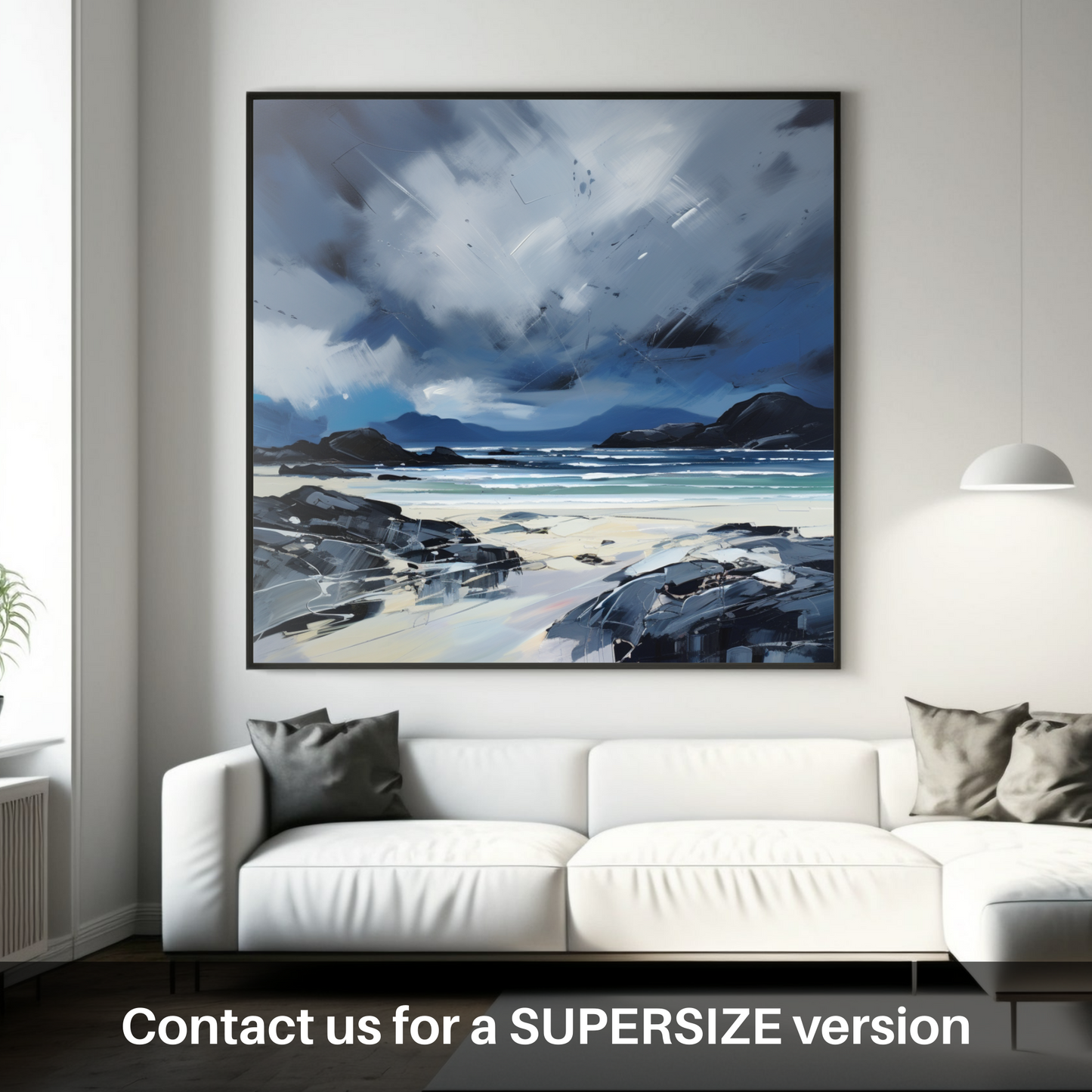 Huge supersize print of Mellon Udrigle Beach with a stormy sky