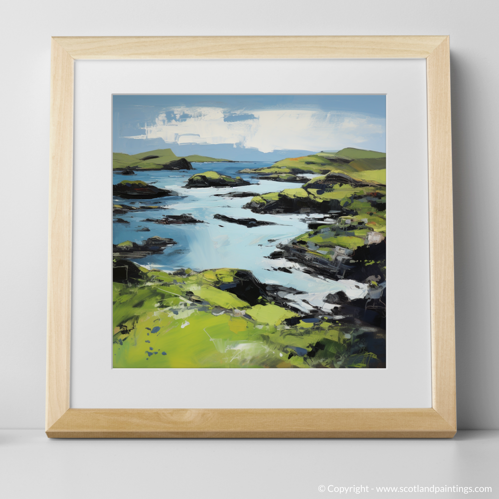 Art Print of Isle of Ulva, Inner Hebrides in summer with a natural frame