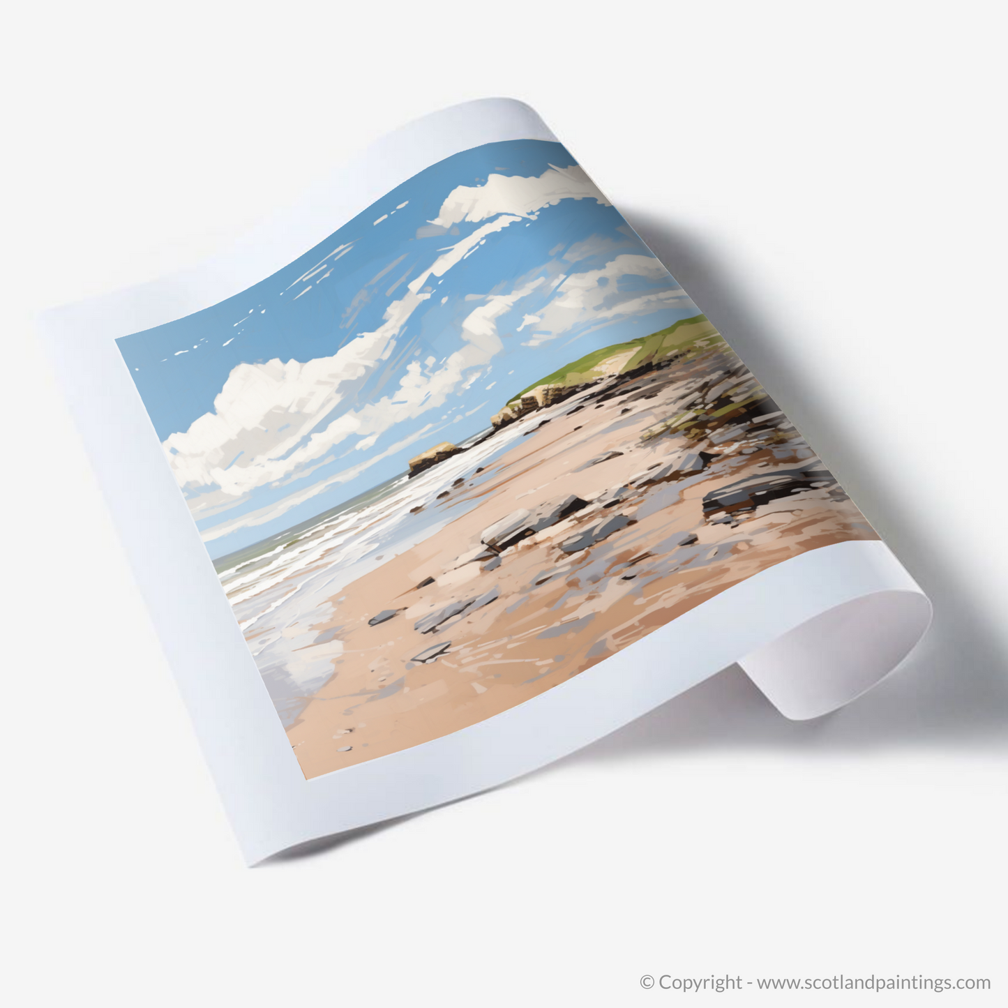 Art Print of St Cyrus Beach, Aberdeenshire in summer