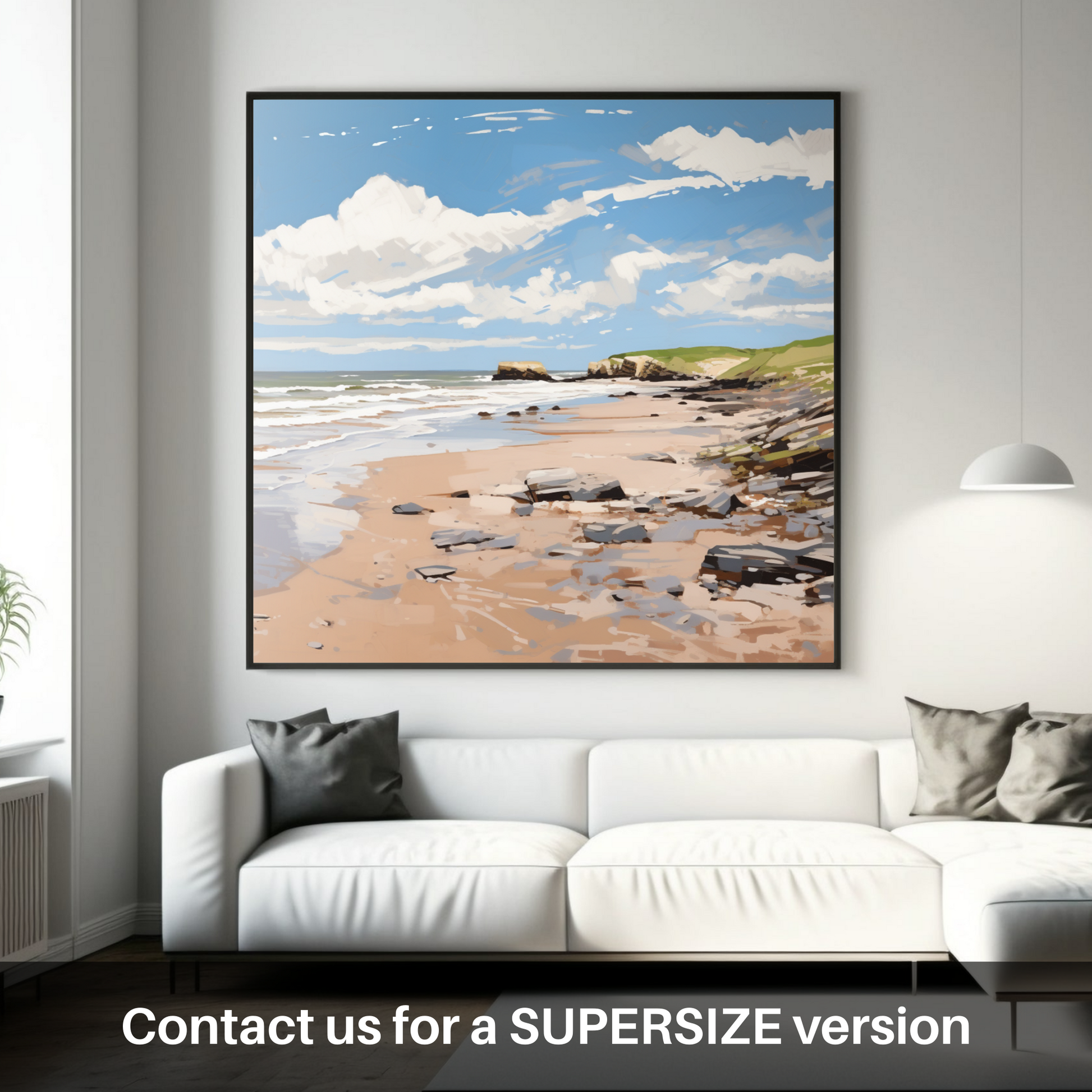 Huge supersize print of St Cyrus Beach, Aberdeenshire in summer