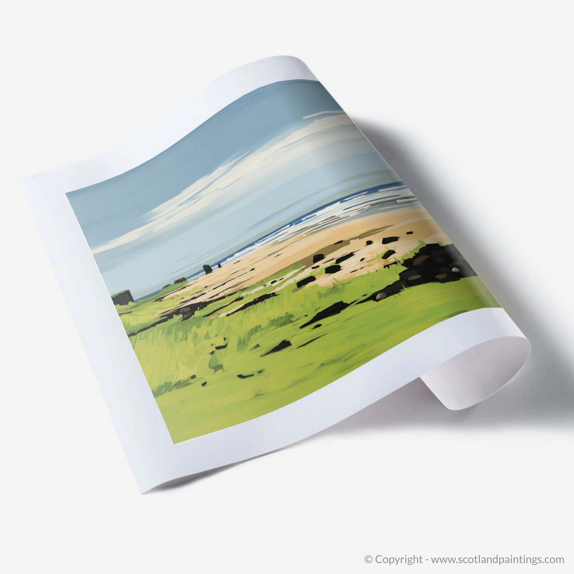 Art Print of St Cyrus Beach, Aberdeenshire in summer