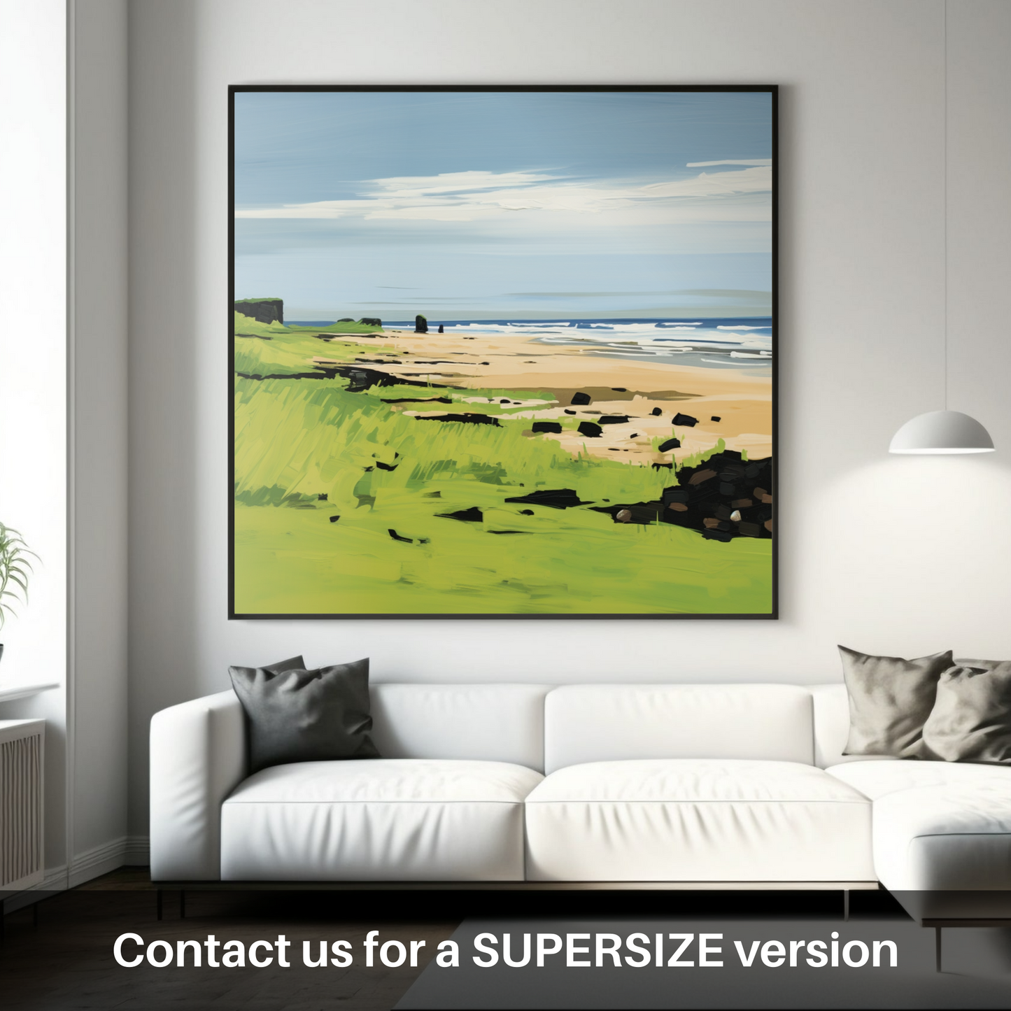 Huge supersize print of St Cyrus Beach, Aberdeenshire in summer