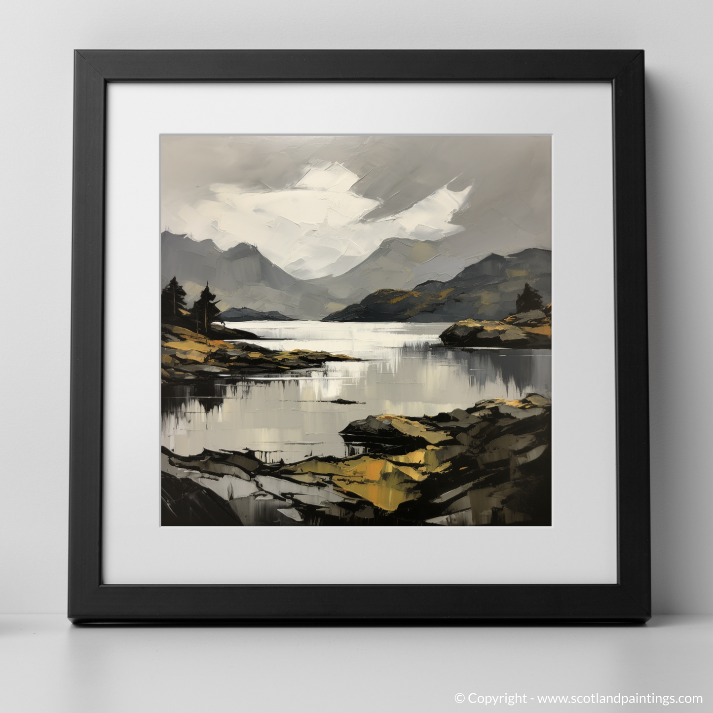 Art Print of Loch Morar, Highlands with a black frame