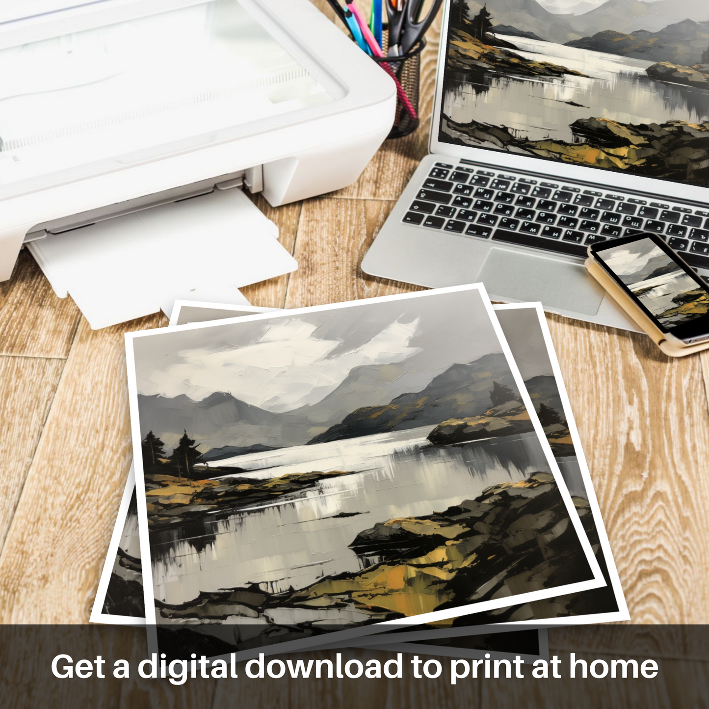 Downloadable and printable picture of Loch Morar, Highlands