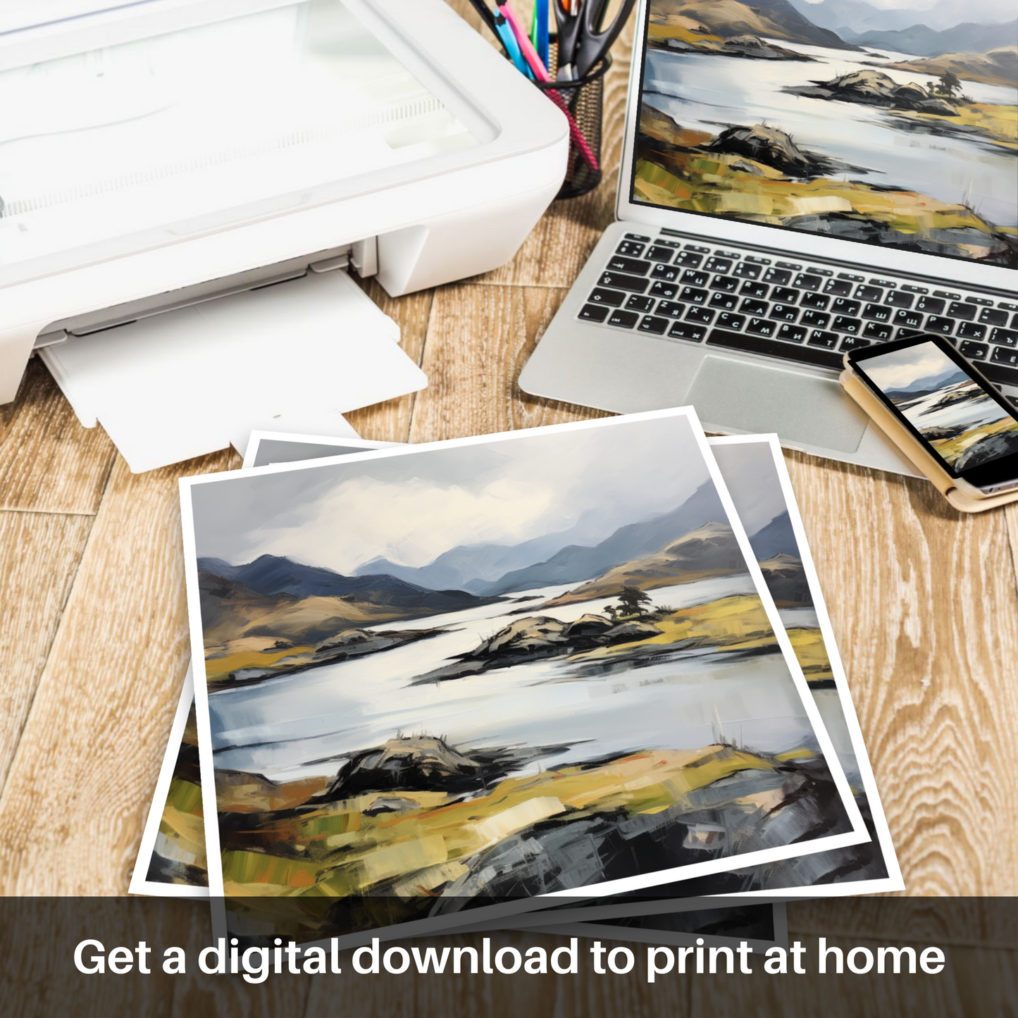 Downloadable and printable picture of Loch Morar, Highlands